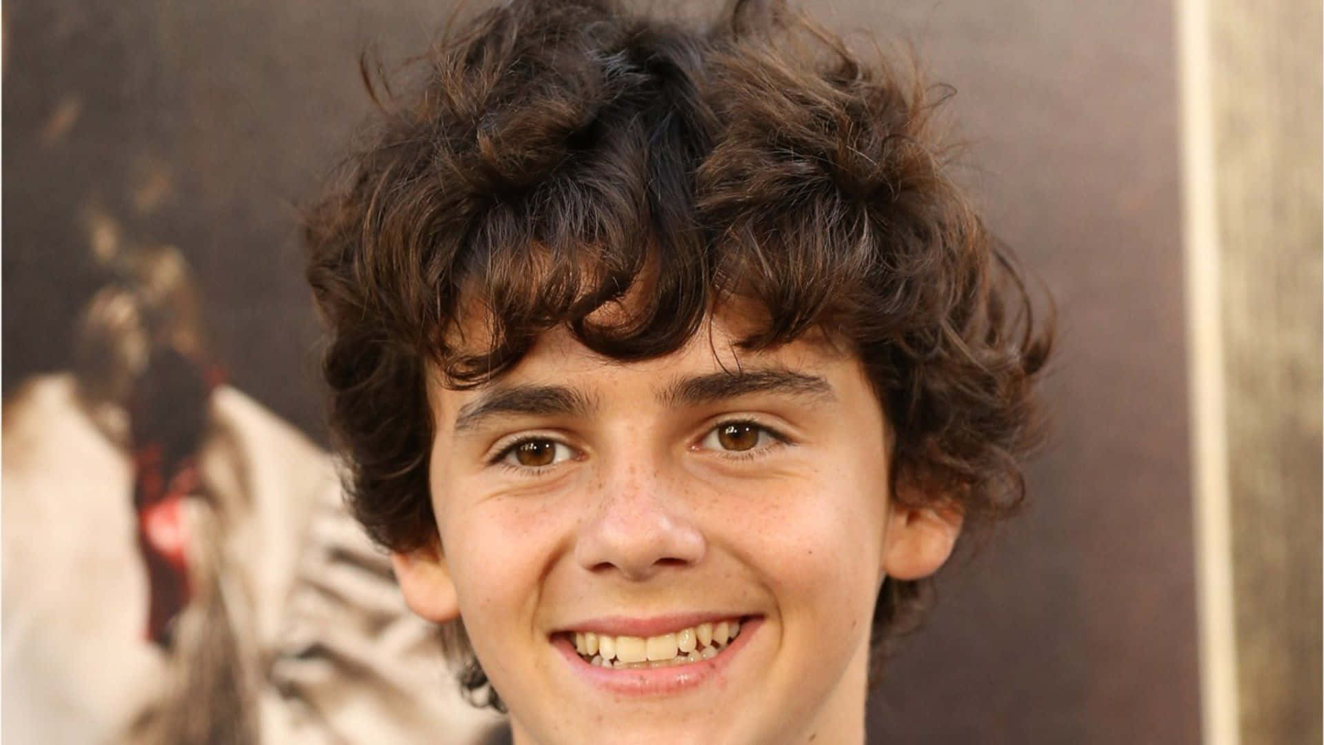 Jack Dylan Grazer, curly brown hair, bright toothy smile, Full HD Desktop Wallpaper