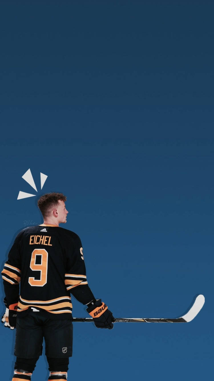 Jack Eichel, black and gold jersey, hockey player, HD Phone Wallpaper