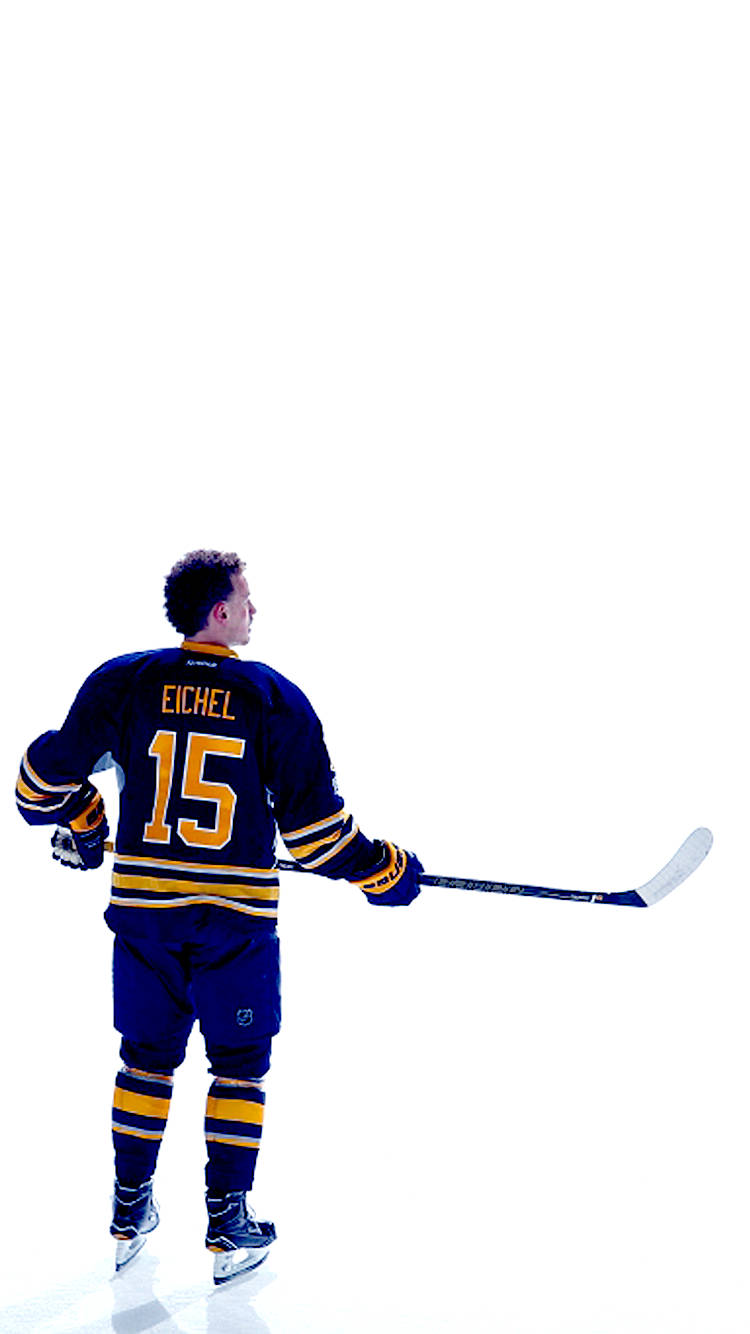 Jack Eichel, number 15, blue and gold uniform, HD Phone Wallpaper