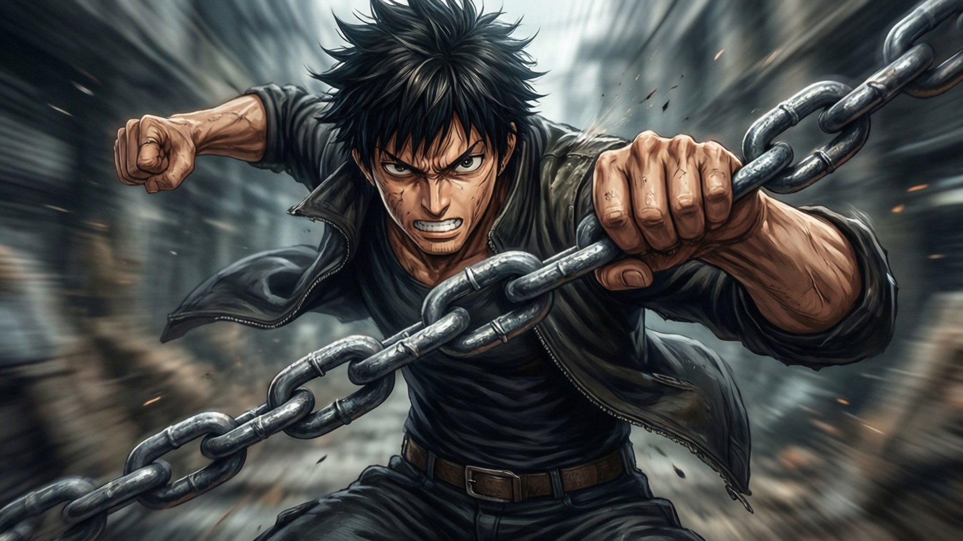Jack Hanma, chain, dynamic, Full HD Desktop Wallpaper