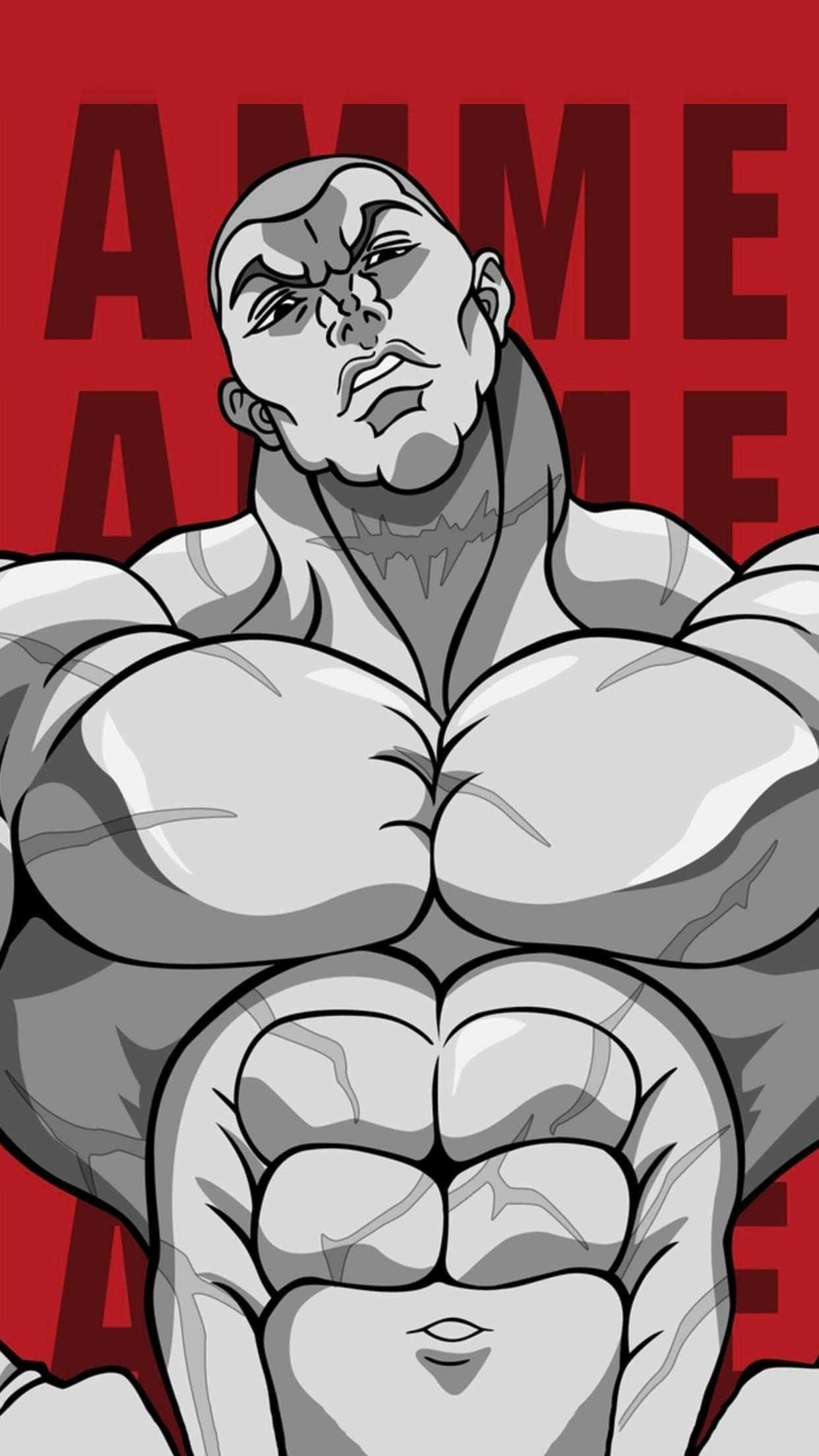 Jack Hanma, muscular anime character, bold red background, Full HD Phone Wallpaper