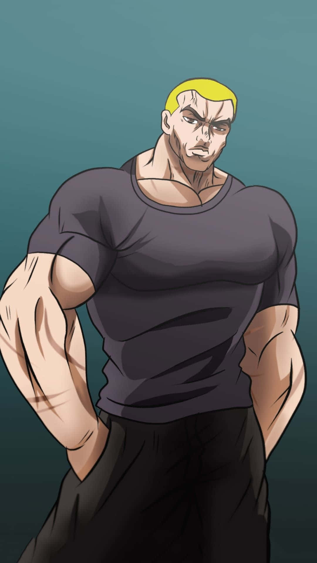 Jack Hanma, bright yellow hair, dark gray shirt, Full HD Phone Wallpaper