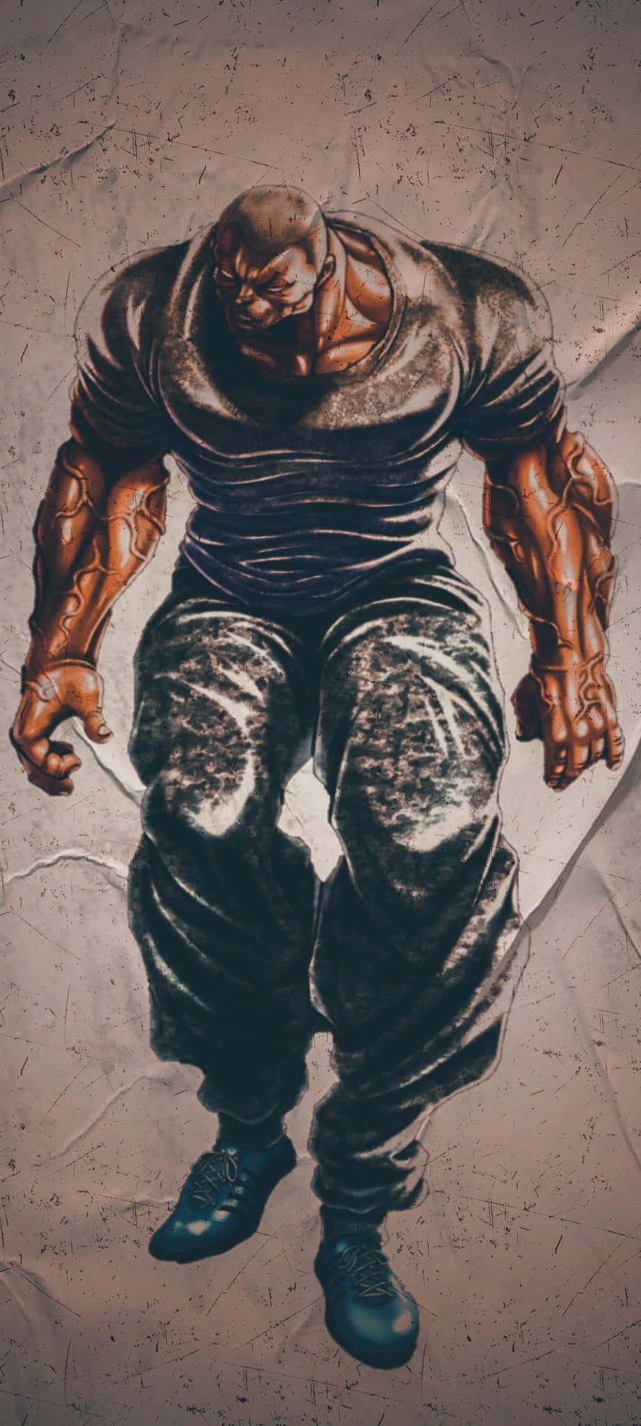 Jack Hanma, glowing orange veins, torn clothes, Full HD Phone Wallpaper