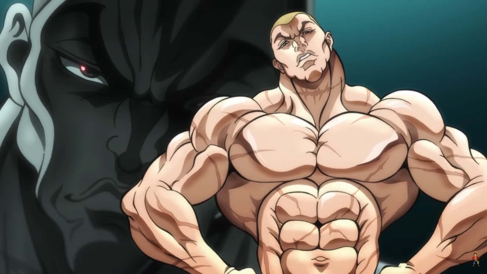 Jack Hanma, muscular pose, shadowy figure, HD Desktop Wallpaper
