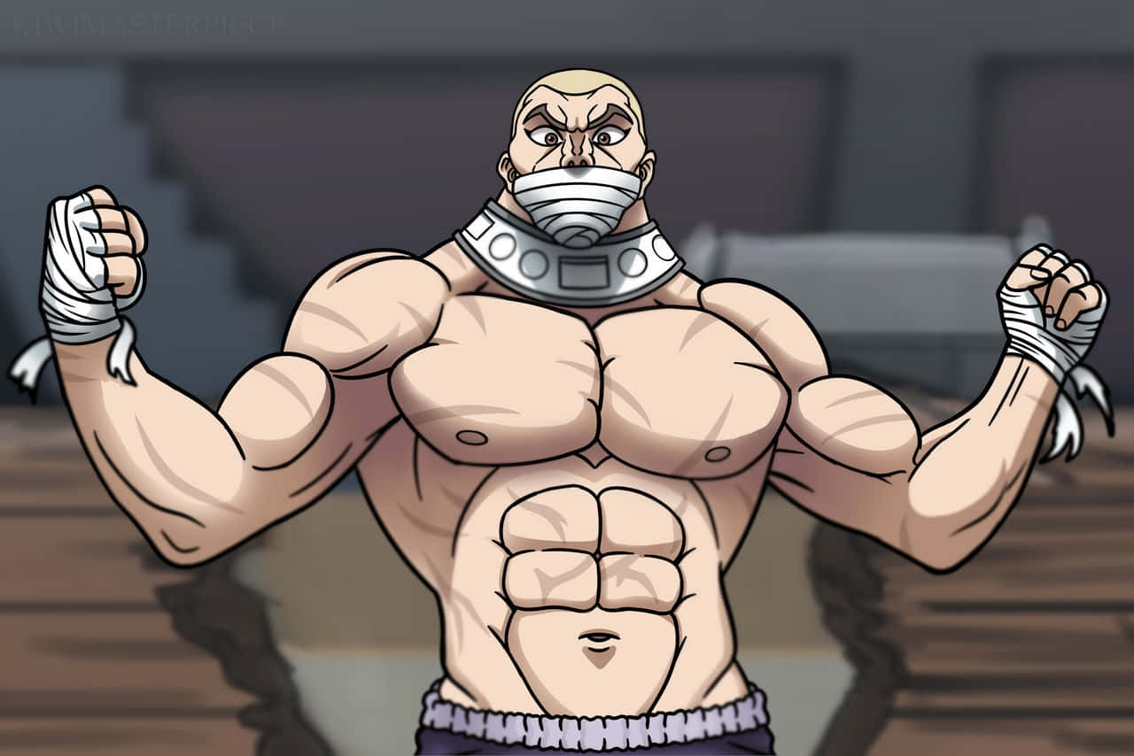 Jack Hanma, bald cartoon wrestler, bandaged fists, HD Desktop Wallpaper