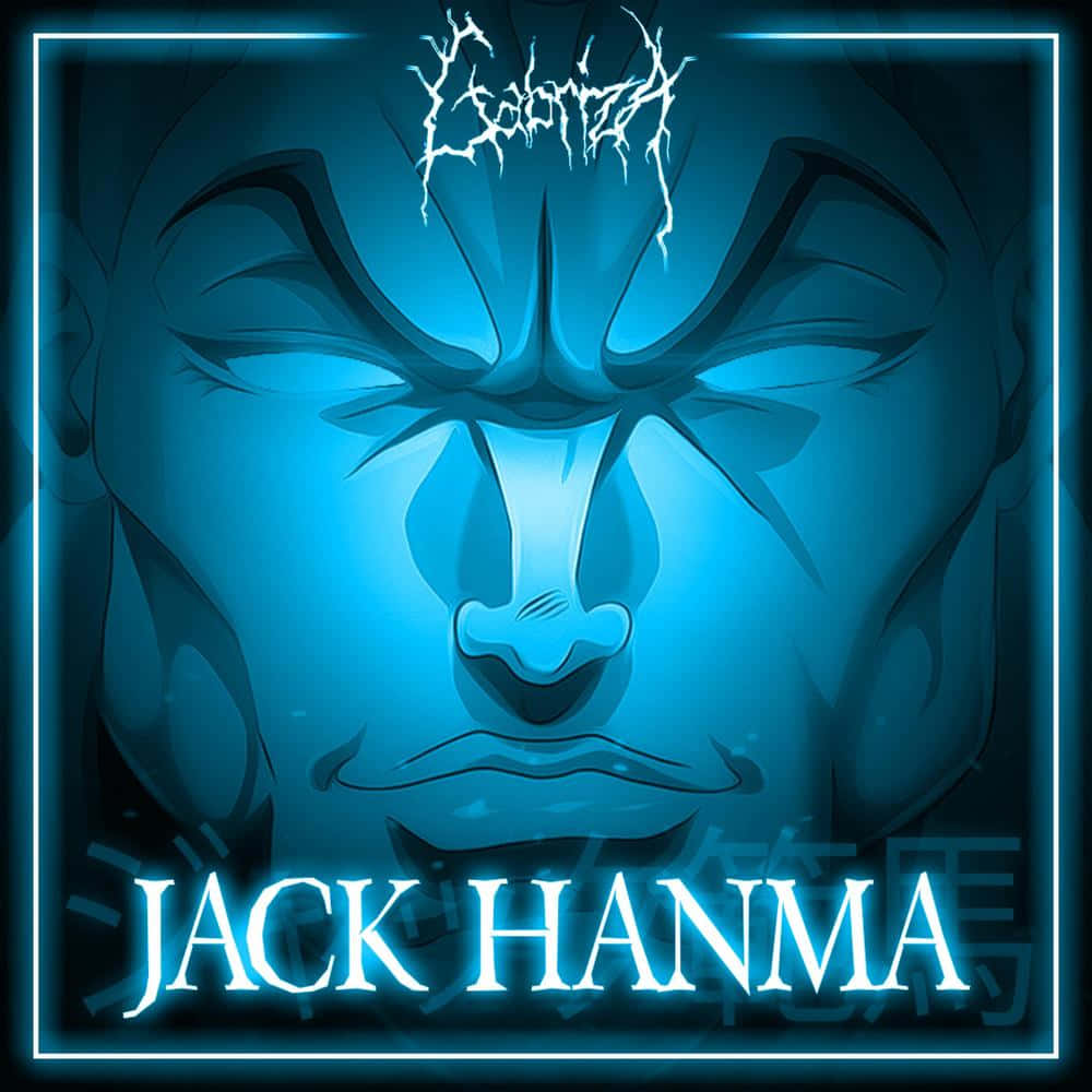 Jack Hanma, glowing blue anime face, intense eyes, SD Desktop Wallpaper
