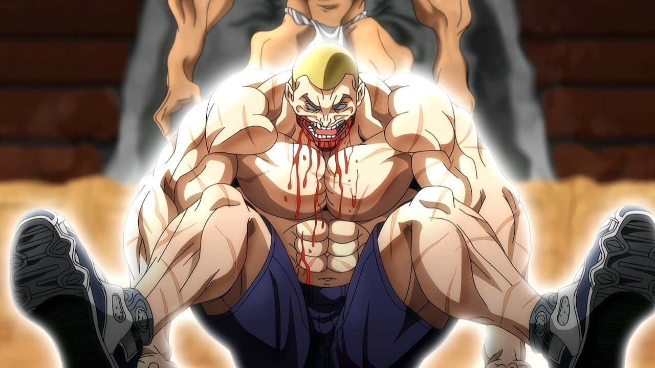 Jack Hanma, fierce battle stance, bald muscular anime fighter, HD Desktop Wallpaper