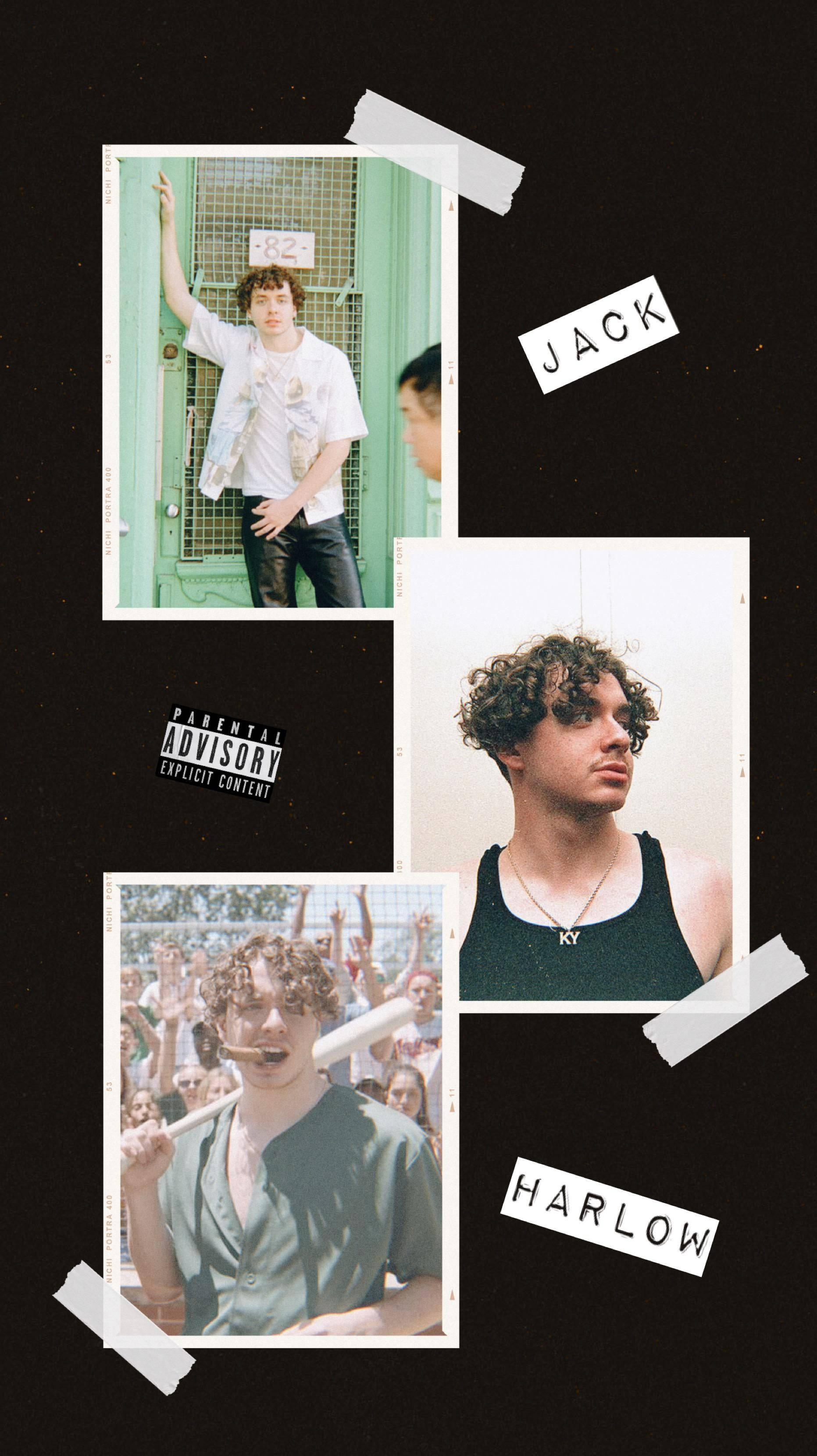 Jack Harlow, curly hair, black background, 2K Phone Wallpaper