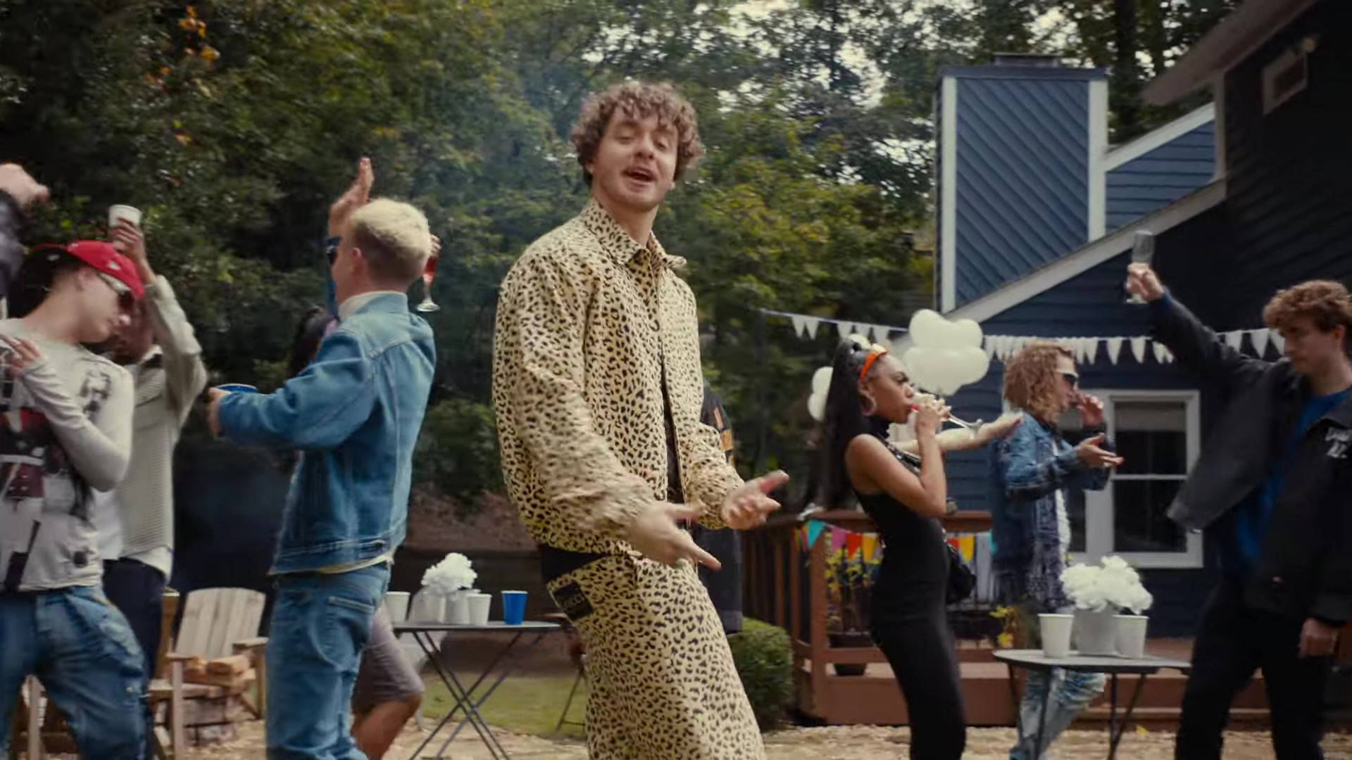 Jack Harlow, backyard party, blue house, Full HD Desktop Wallpaper