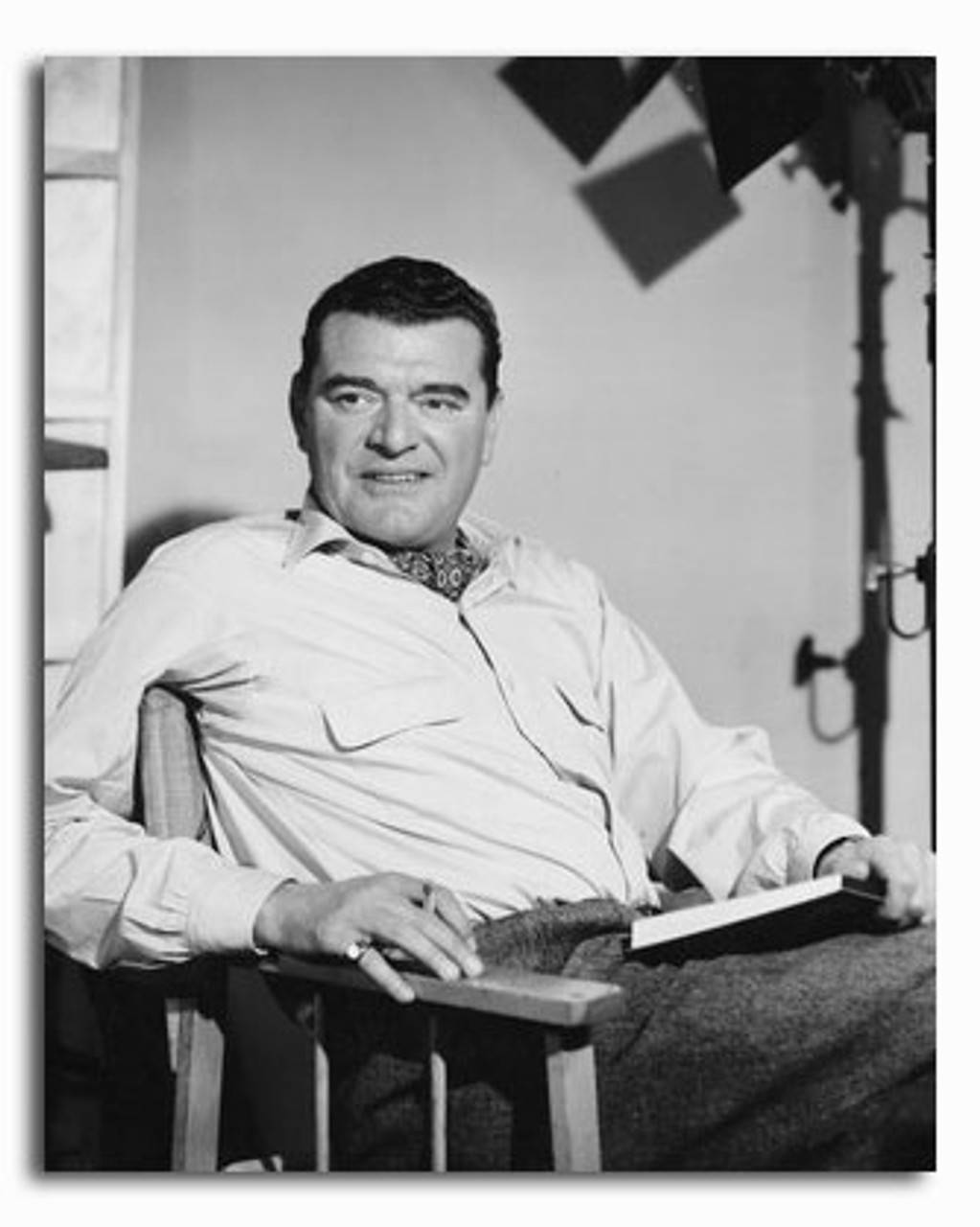 Jack Hawkins, 1955, black and white portrait, HD Phone Wallpaper