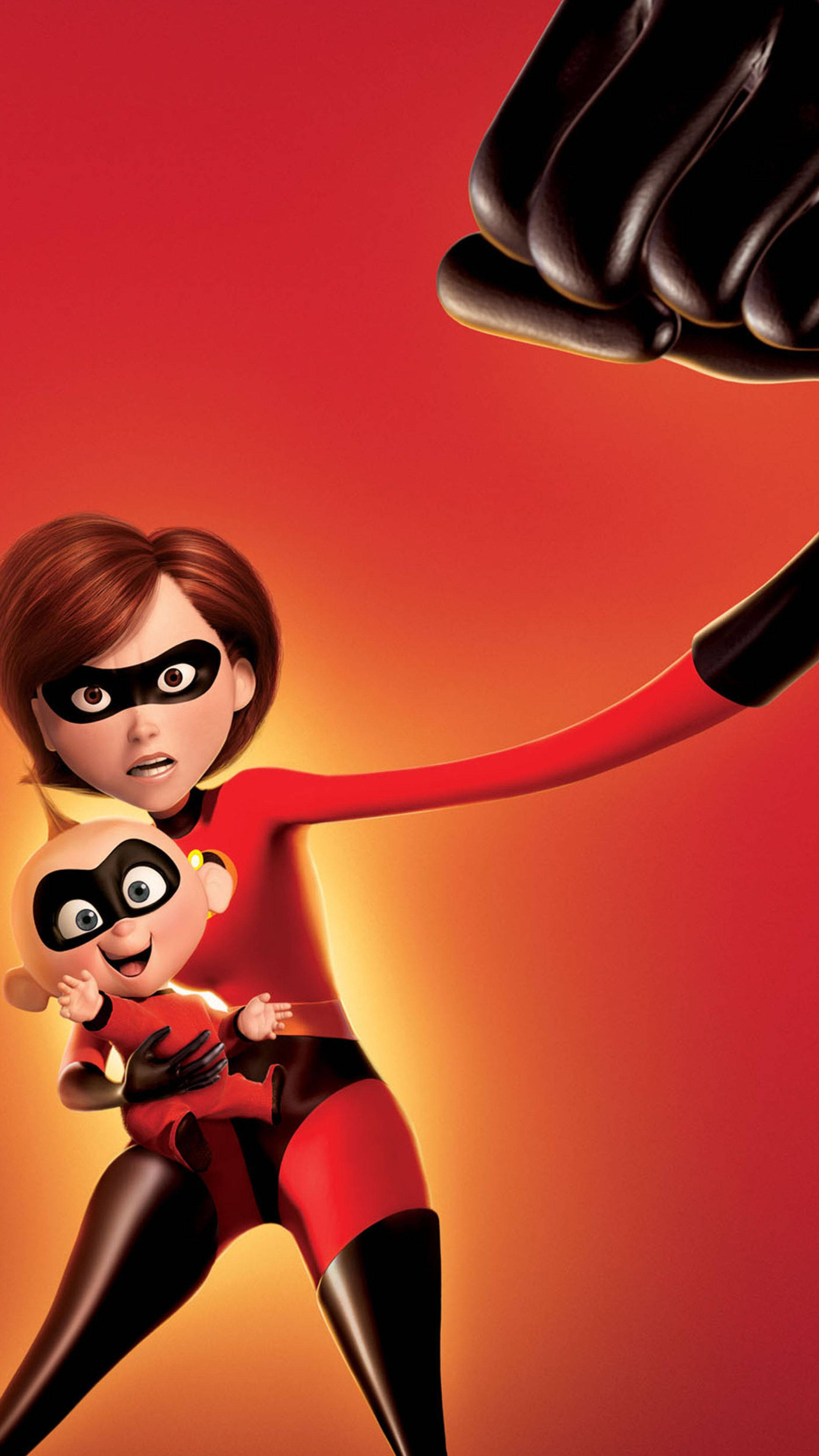 Jack Jack, mom, red suit, 4K Phone Wallpaper