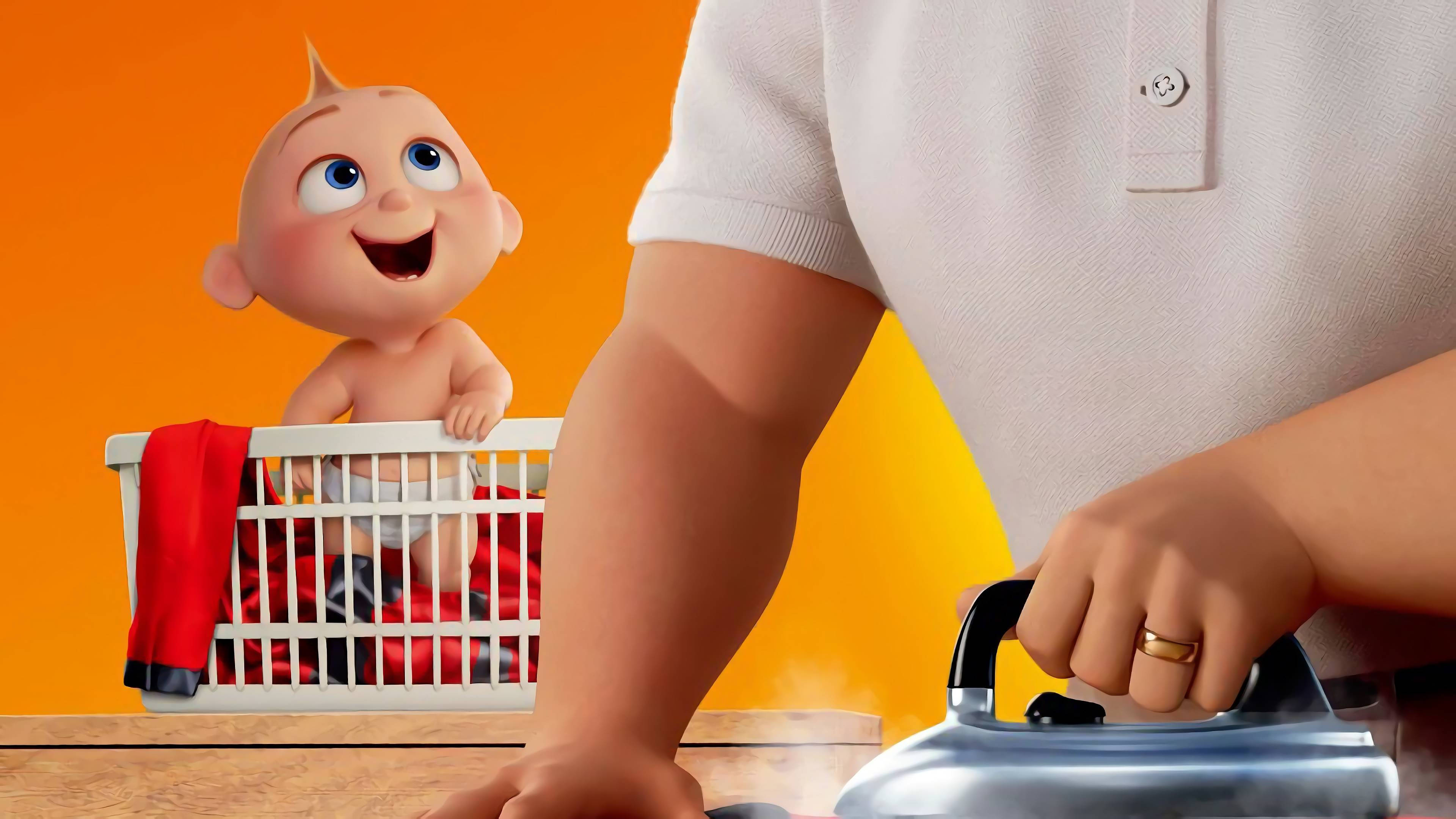 Jack Jack, laundry basket, animated baby, 4K Desktop Wallpaper