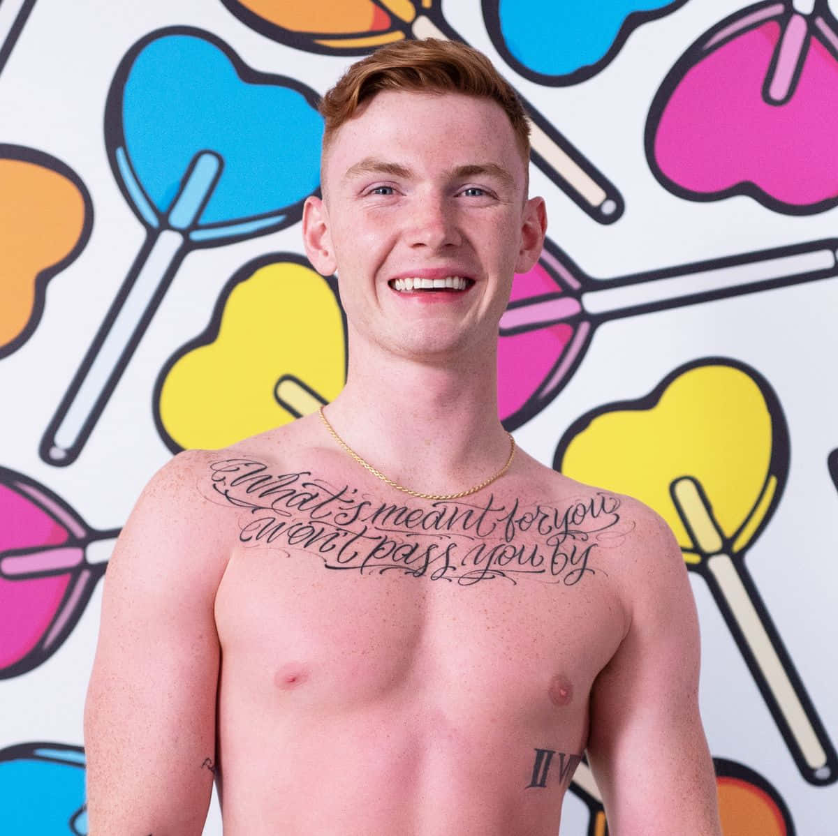 Jack Keating, red hair, chest tattoo, SD Desktop Wallpaper
