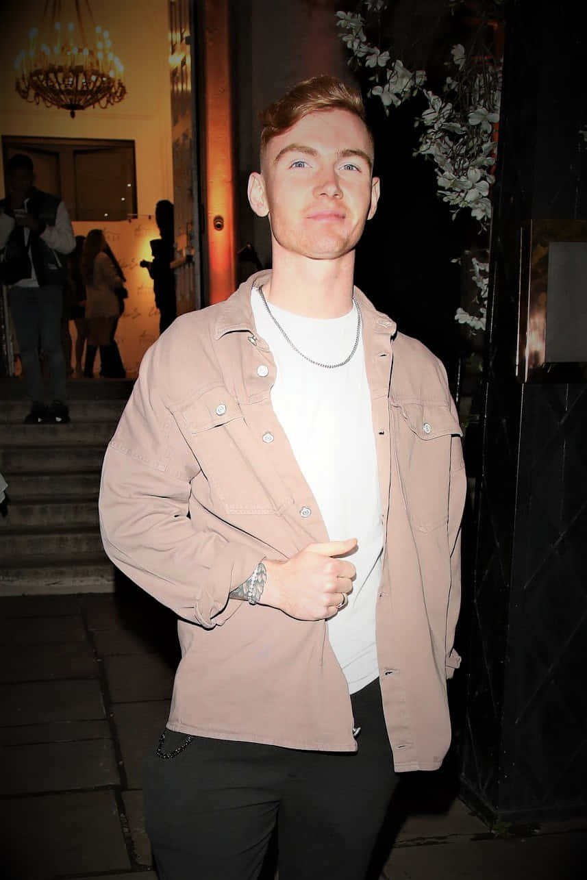 Jack Keating, beige jacket, white tee, HD Phone Wallpaper