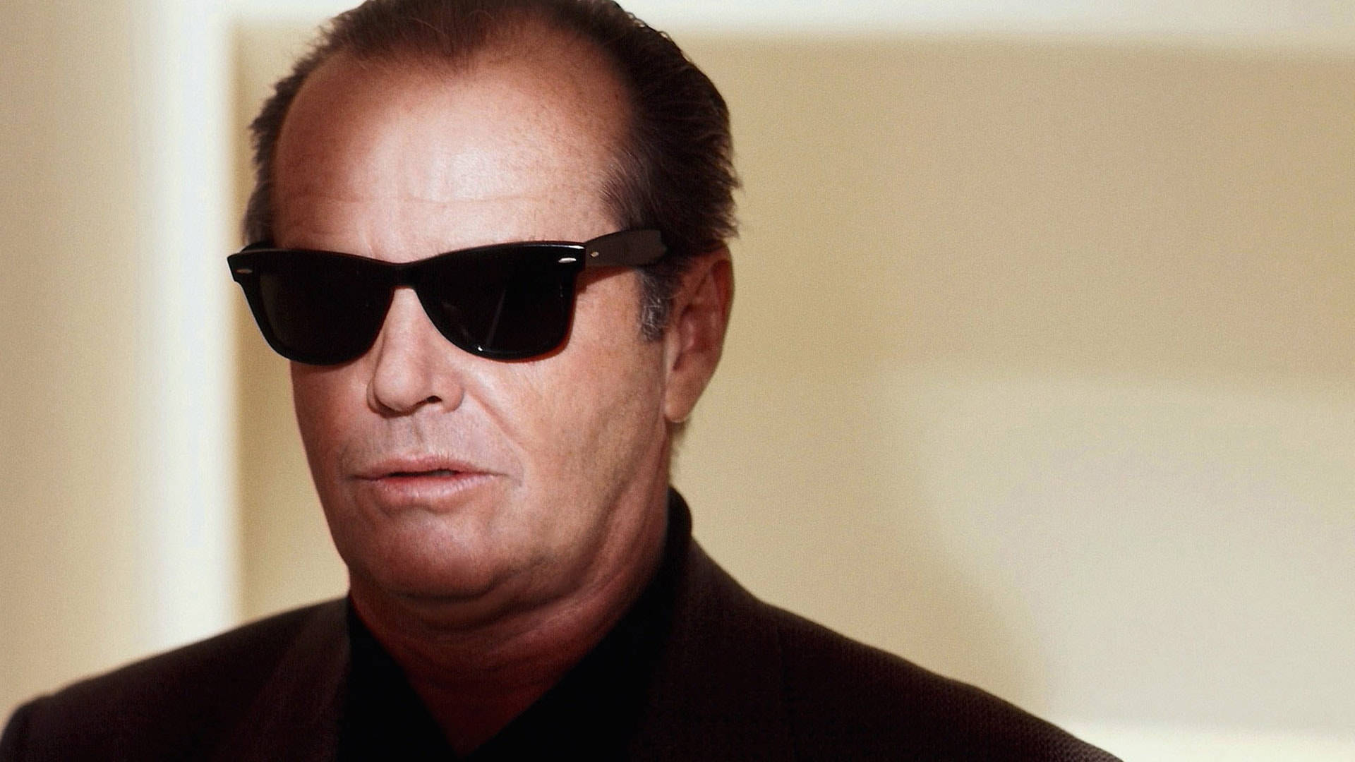 Jack Nicholson, black sunglasses, dark suit, Full HD Desktop Wallpaper