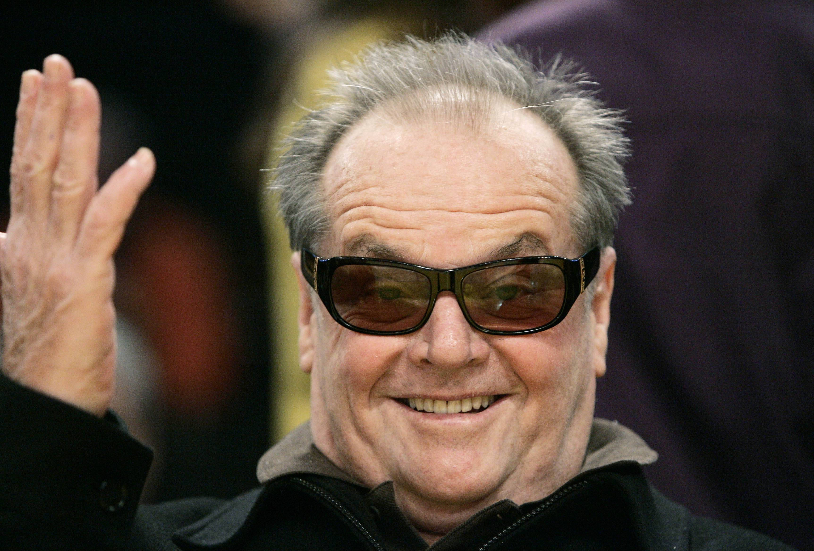 Jack Nicholson, dark sunglasses, black coat, 2K Desktop Wallpaper