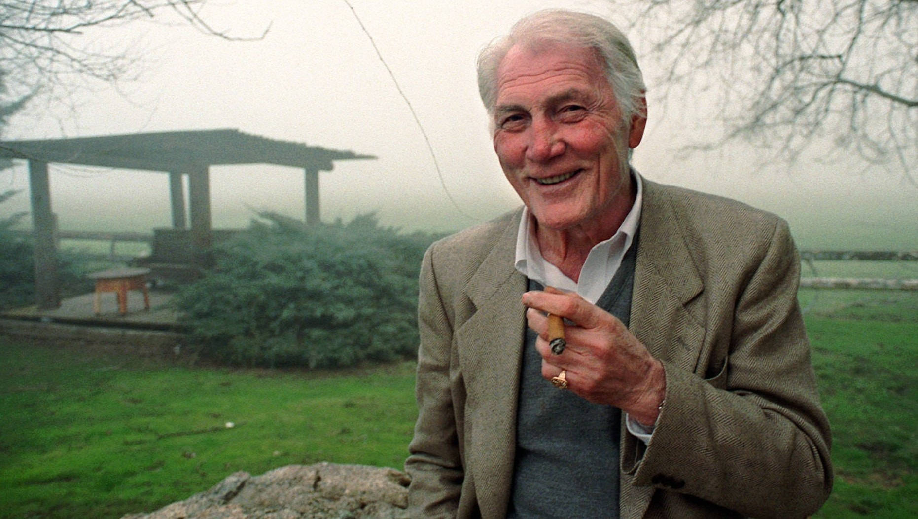Jack Palance, white hair, cigar, HD Desktop Wallpaper