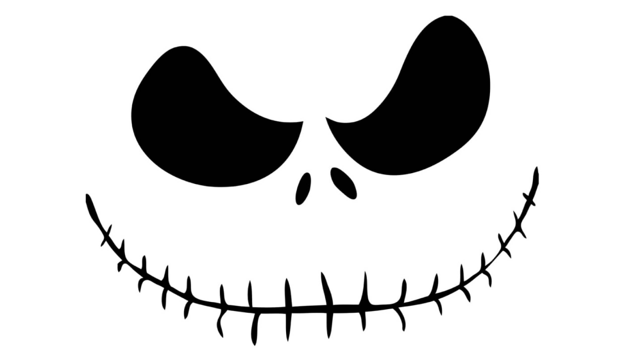 Jack Skellington, stitched smile, hollow eyes, 2K Desktop Wallpaper