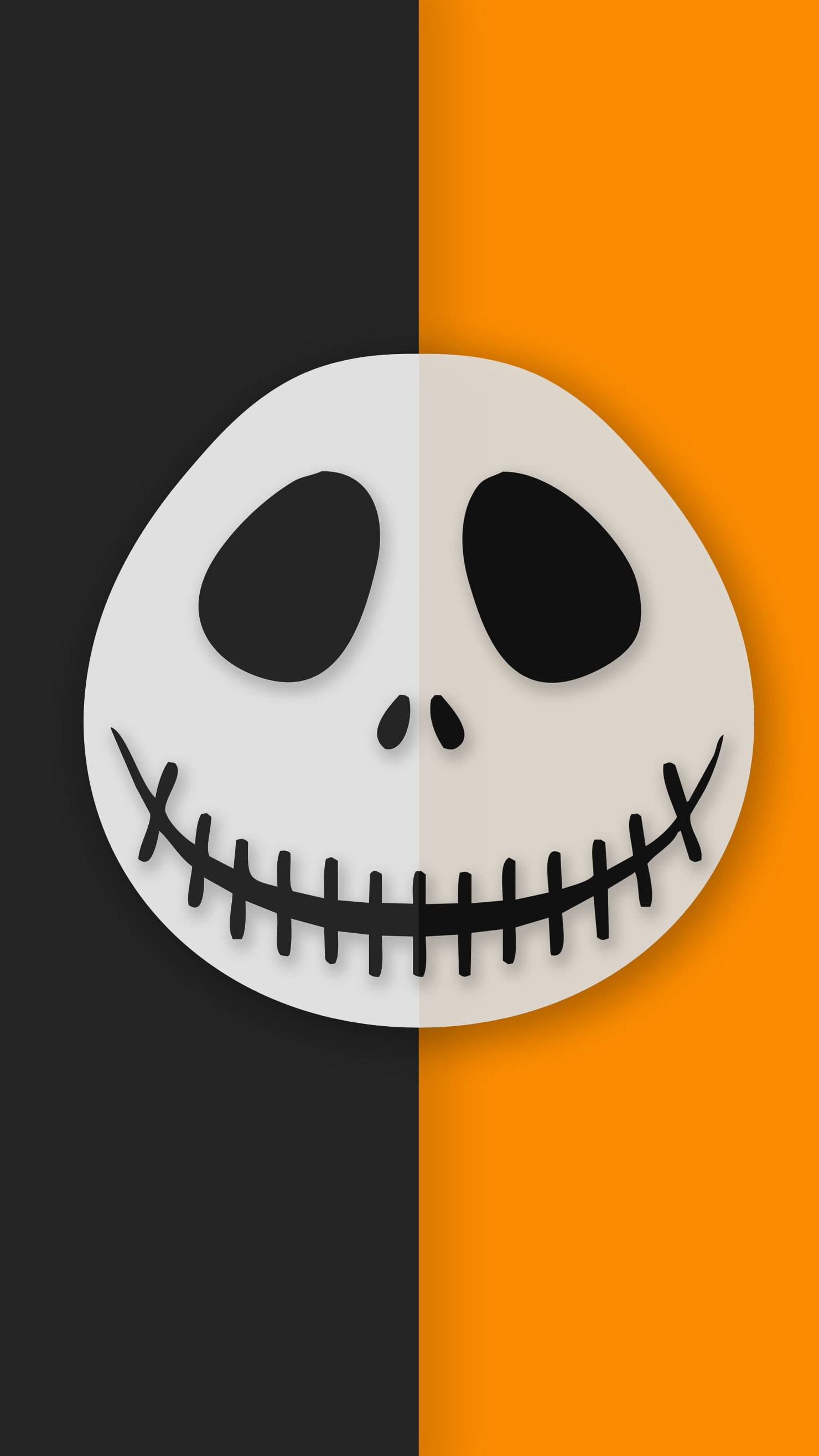 Jack Skellington, black, orange, 2K Phone Wallpaper