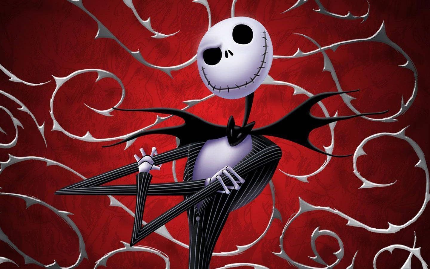 Jack Skellington, black suit, red and silver, HD Desktop Wallpaper