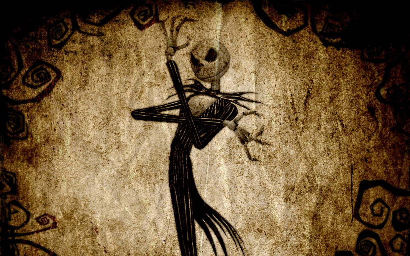 Jack Skellington, Halloween Grunge, silhouette, HD Desktop Wallpaper