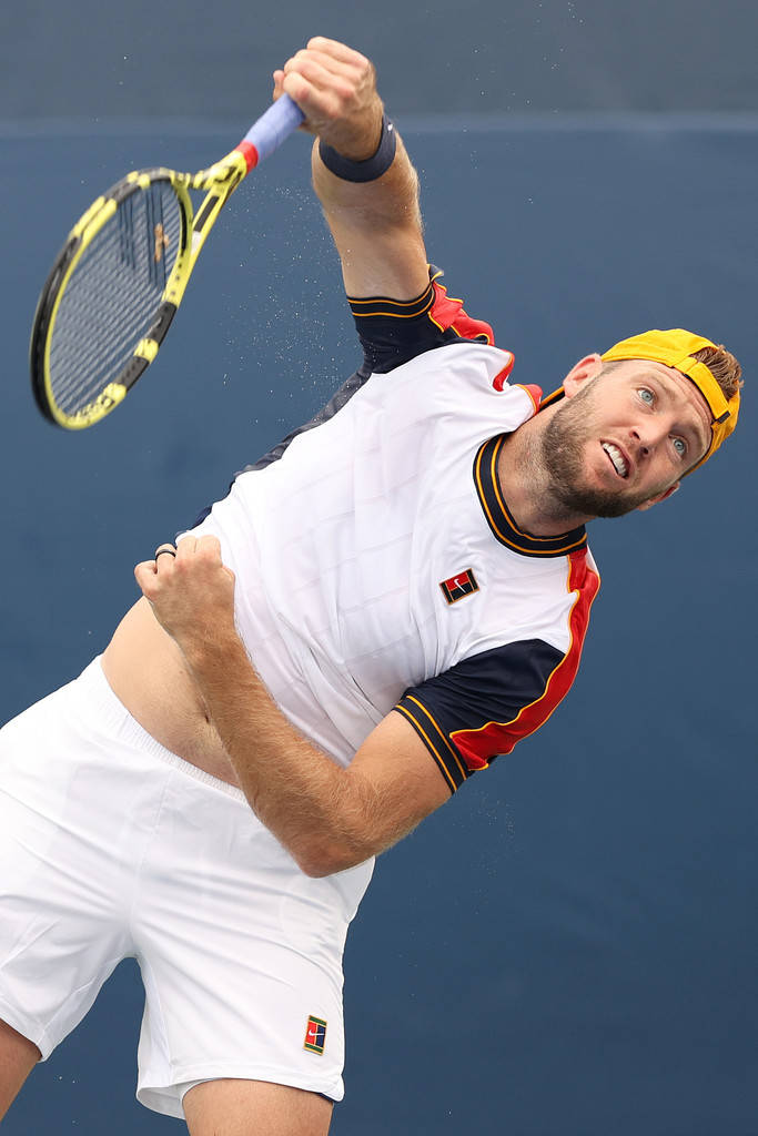 Jack Sock, tennis racket, overhead smash, SD Phone Wallpaper