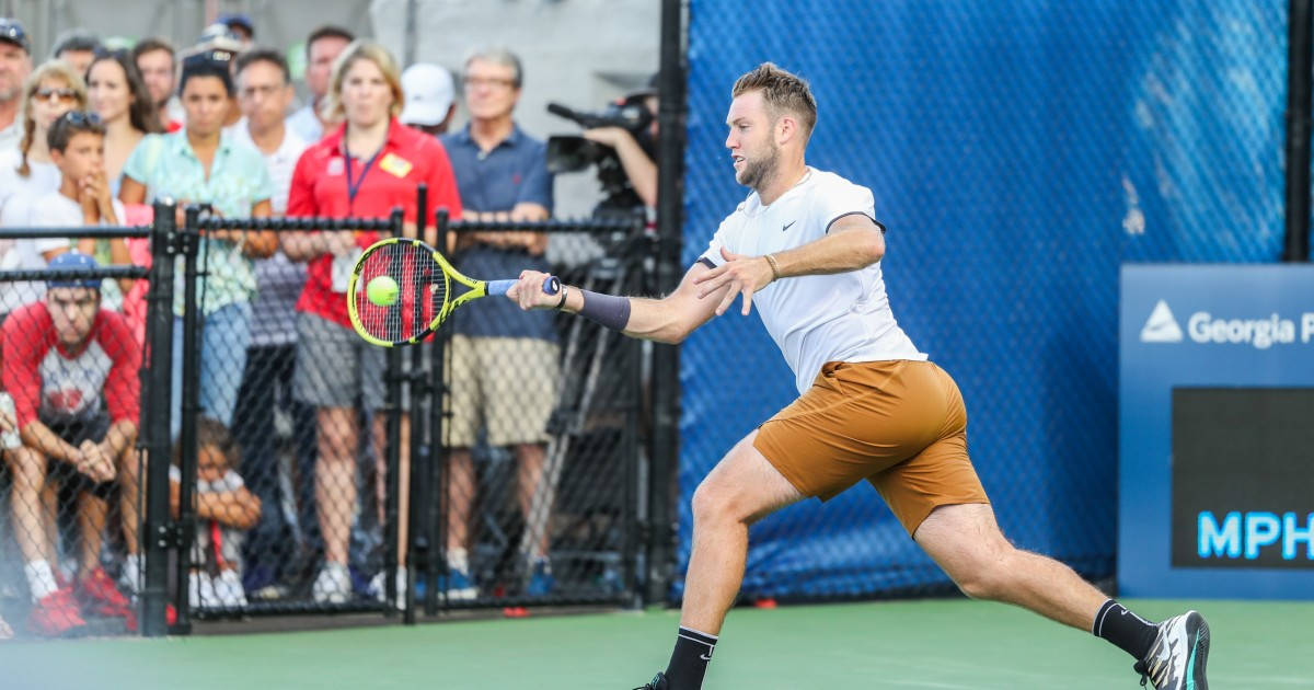 Jack Sock, tennis player, forehand, SD Desktop Wallpaper
