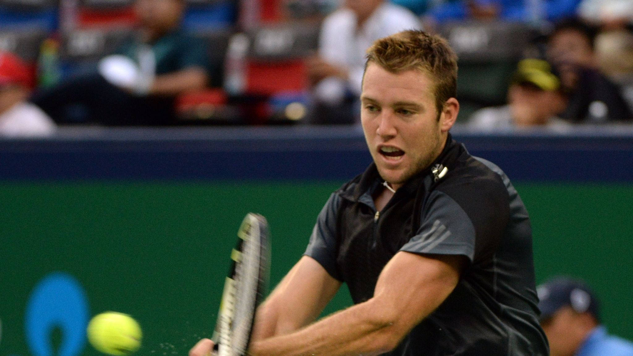 Jack Sock, tennis match, yellow ball, Full HD Desktop Wallpaper