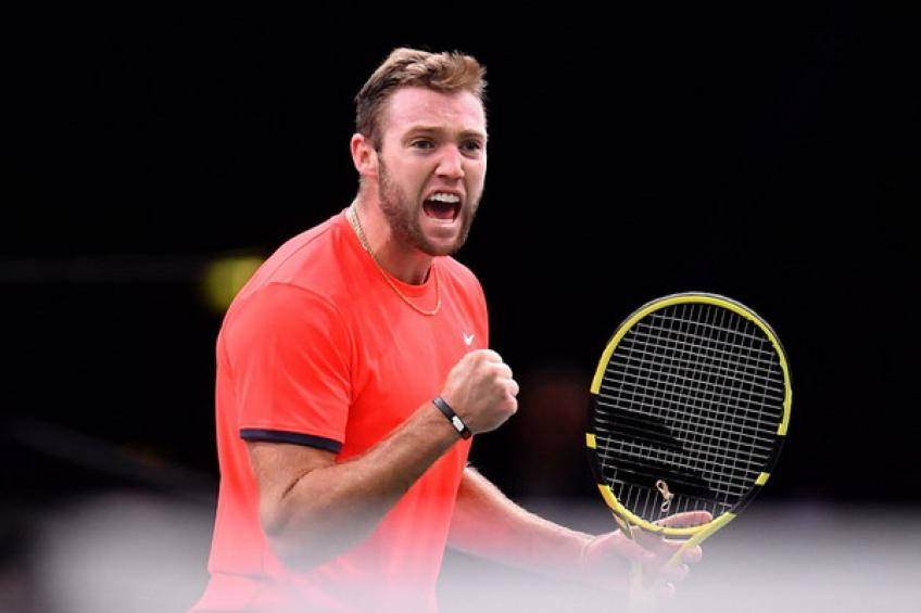 Jack Sock, bright orange shirt, clenched fist, SD Desktop Wallpaper