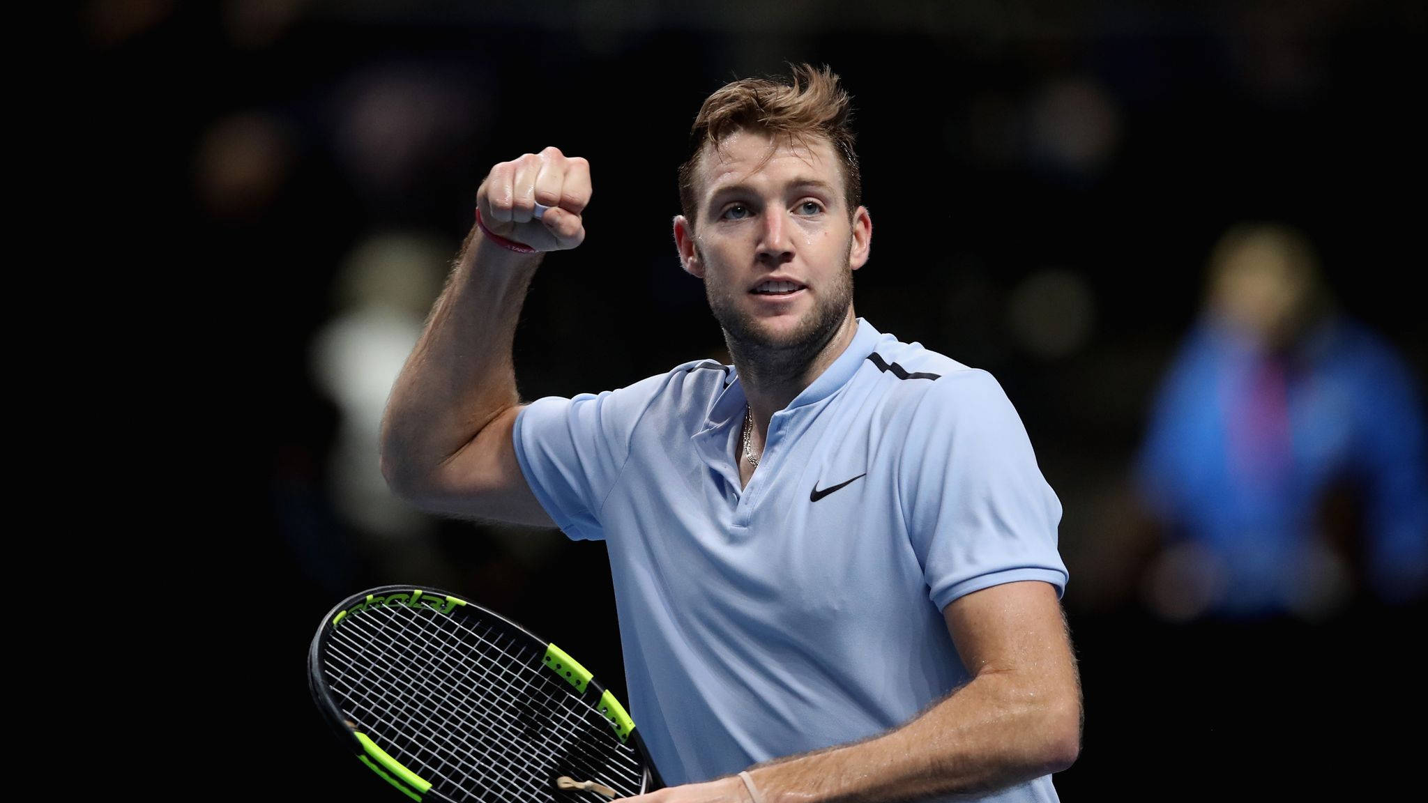 Jack Sock, light blue shirt, tennis player, Full HD Desktop Wallpaper