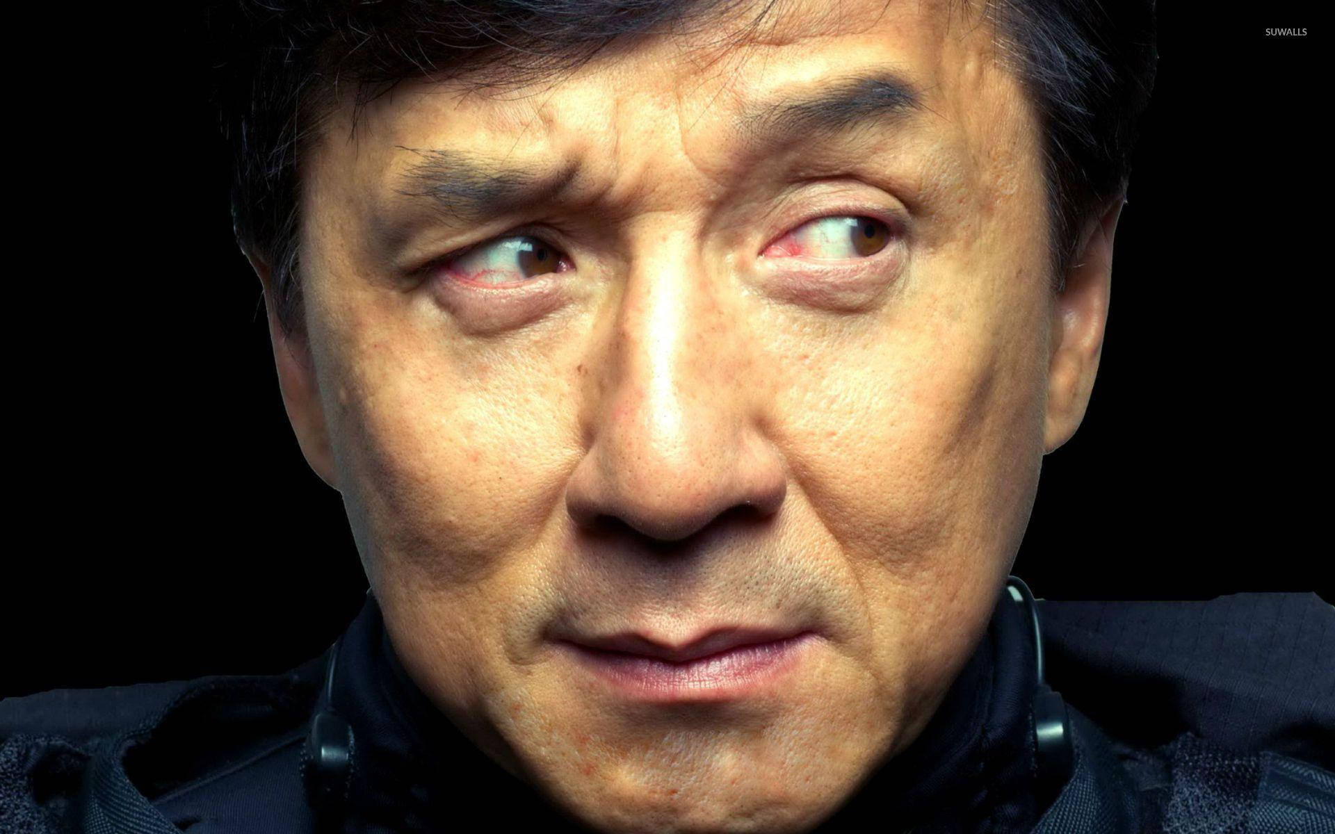 Jackie Chan, skeptical face, intense eyes, Full HD Desktop Wallpaper