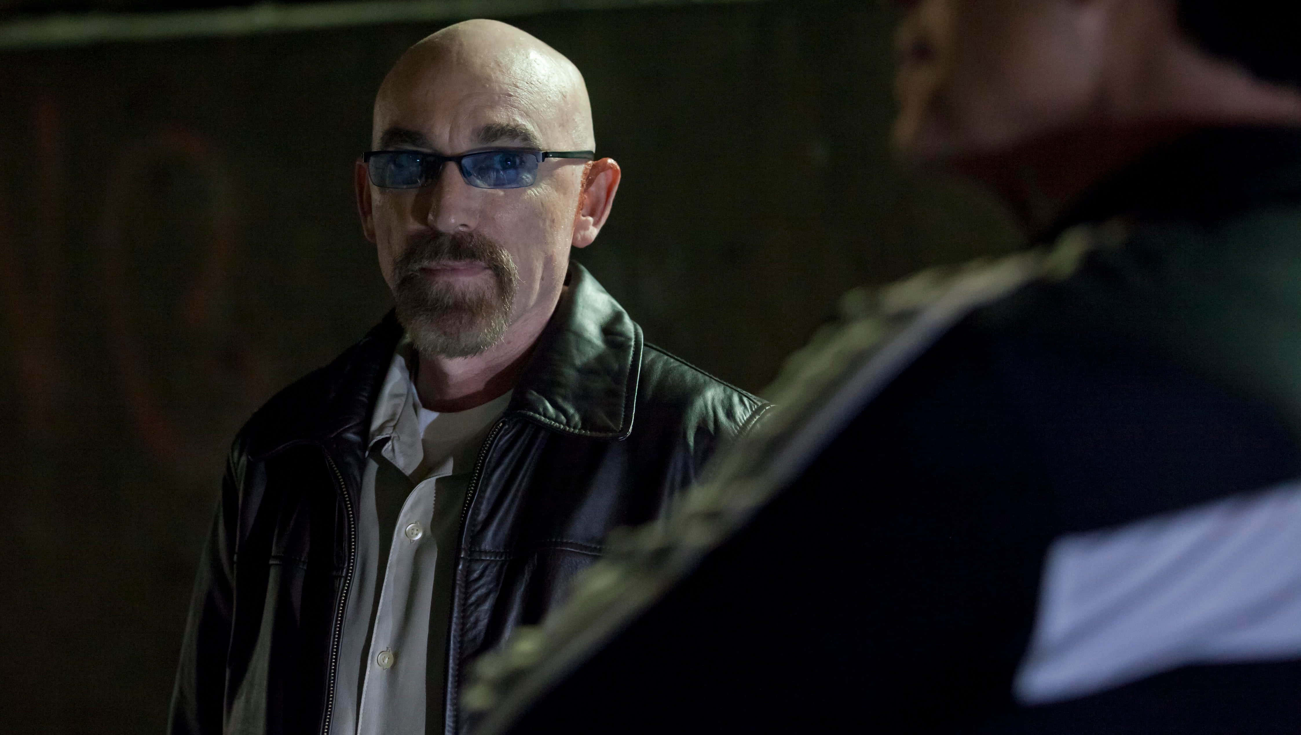 Jackie Earle Haley, black leather jacket, glasses, 4K Desktop Wallpaper