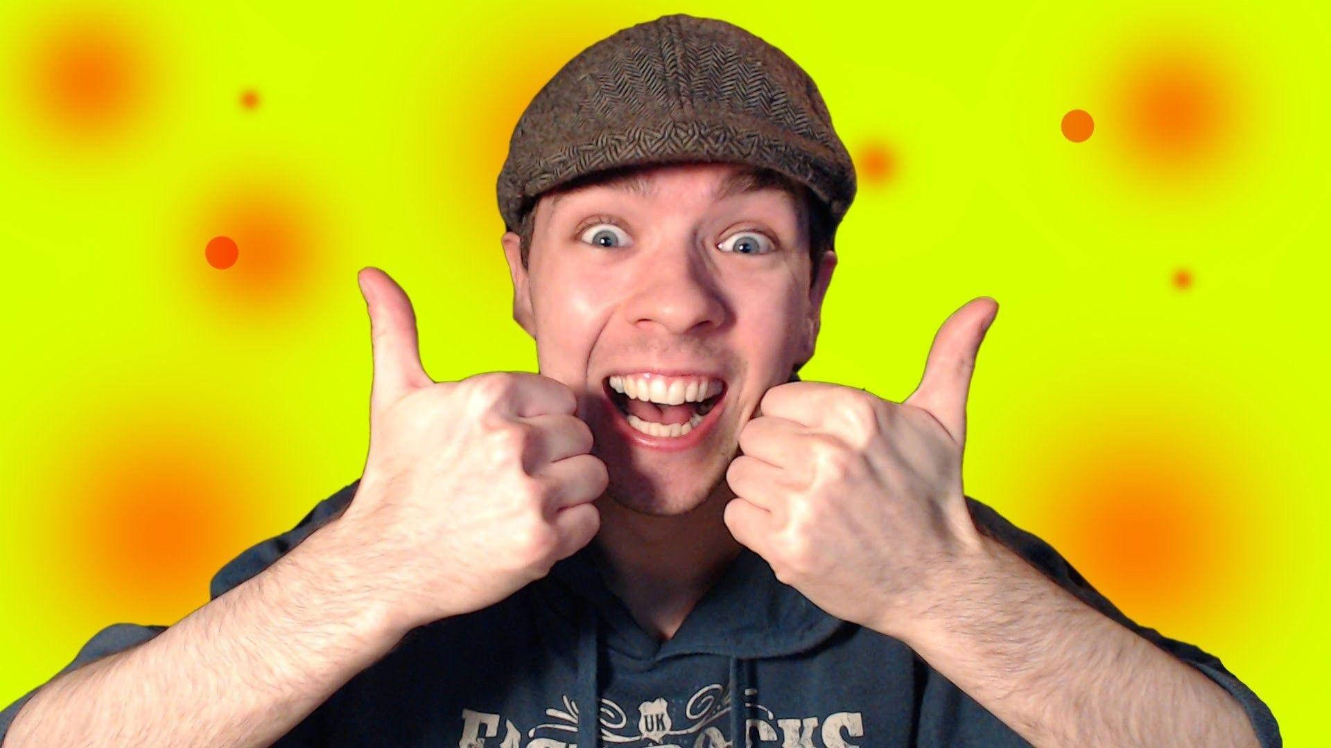 Jacksepticeye, brown cap, bright yellow background, Full HD Desktop Wallpaper