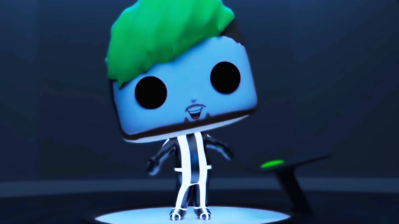 Jacksepticeye, blue blocky cartoon character, green hair, HD Desktop Wallpaper