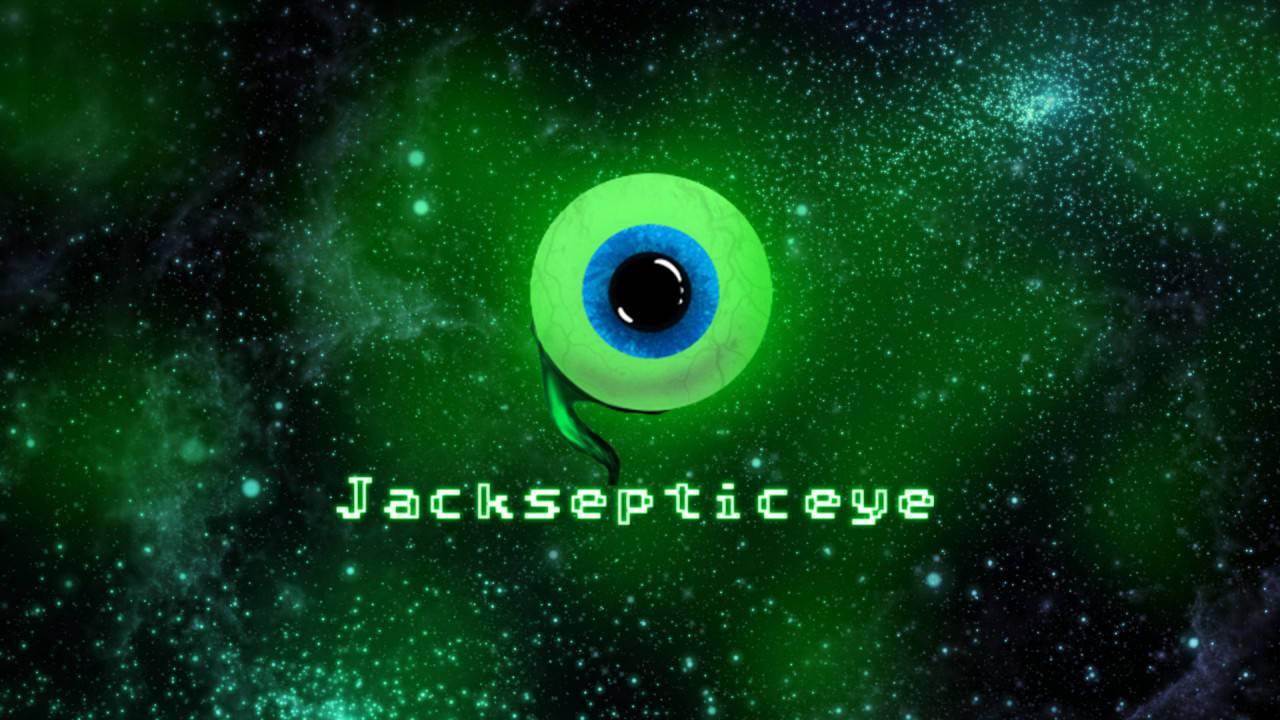 Jacksepticeye, green galaxy, glowing green eye, HD Desktop Wallpaper