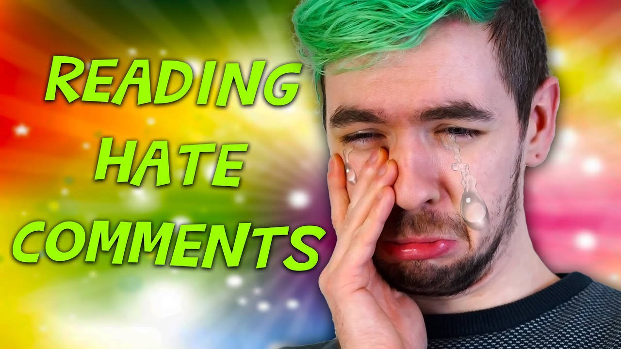 Jacksepticeye, green hair, rainbow burst background, HD Desktop Wallpaper