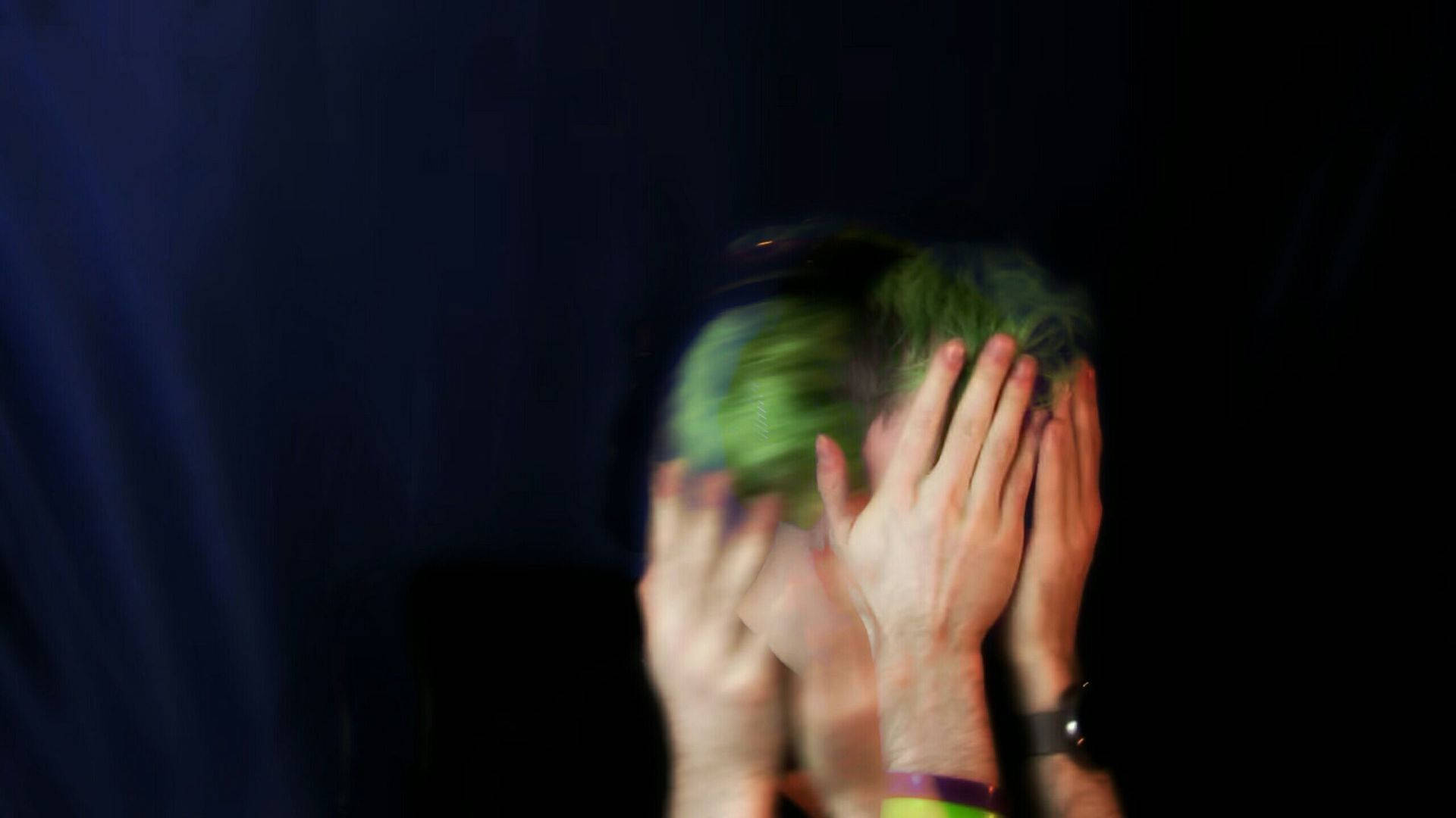 Jacksepticeye, green hair, motion blur, Full HD Desktop Wallpaper