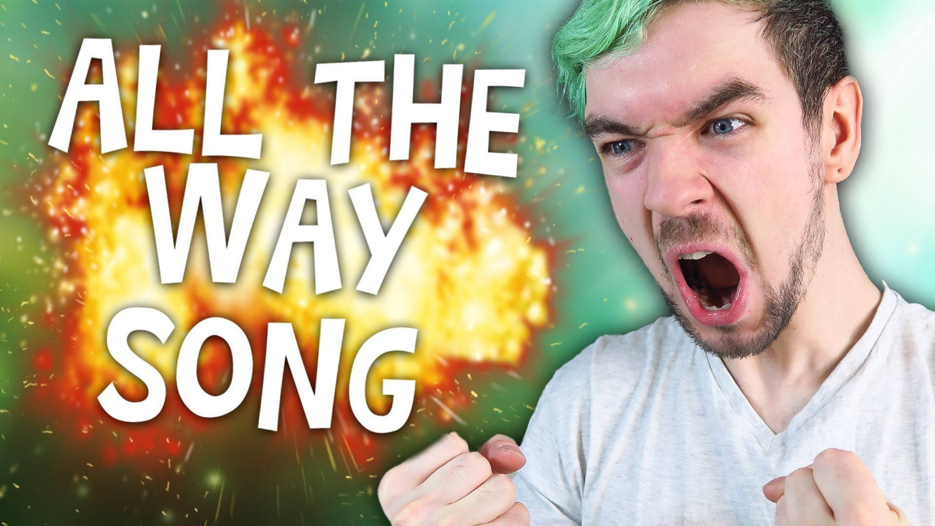 Jacksepticeye, ALL THE WAY SONG, green hair, Full HD Desktop Wallpaper
