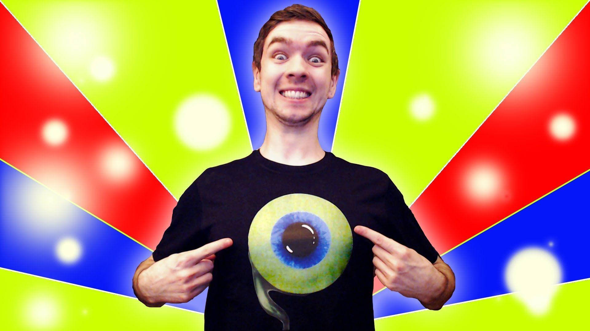 Jacksepticeye, giant eye graphic, vibrant red blue and green radial background, Full HD Desktop Wallpaper