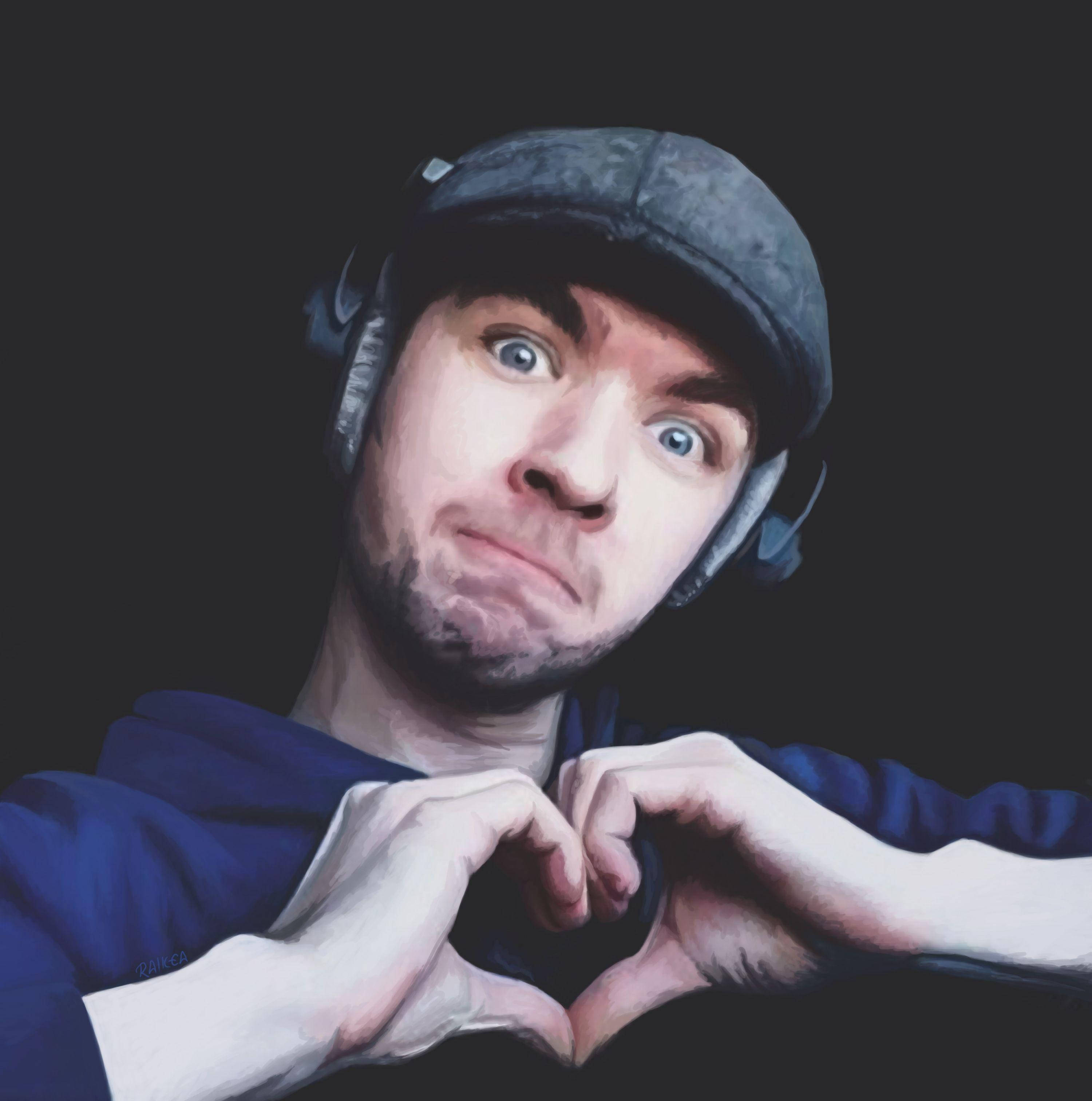 Jacksepticeye, heart, cap, 2K Phone Wallpaper