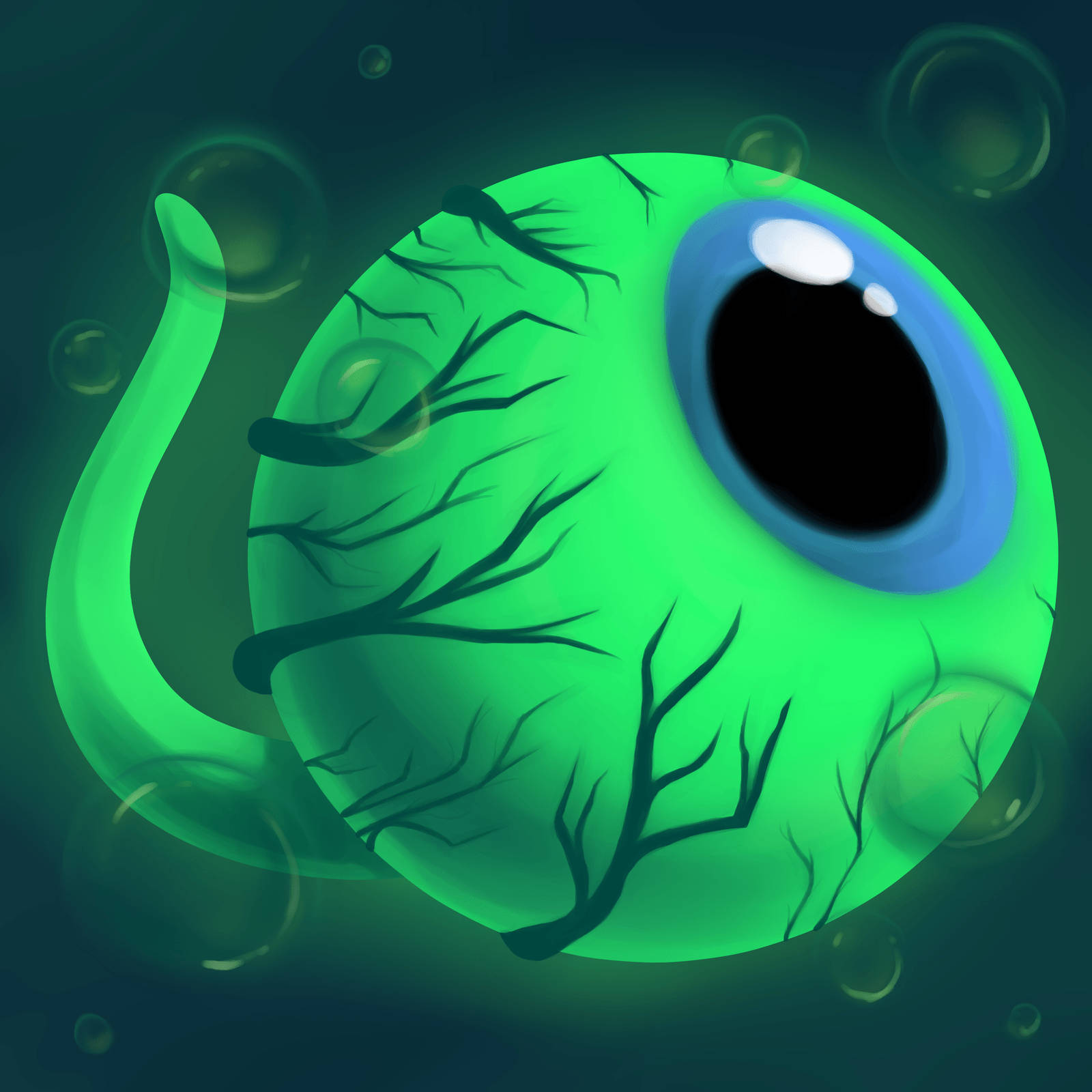 Jacksepticeye, glowing green alien eye, black veins, HD Desktop Wallpaper