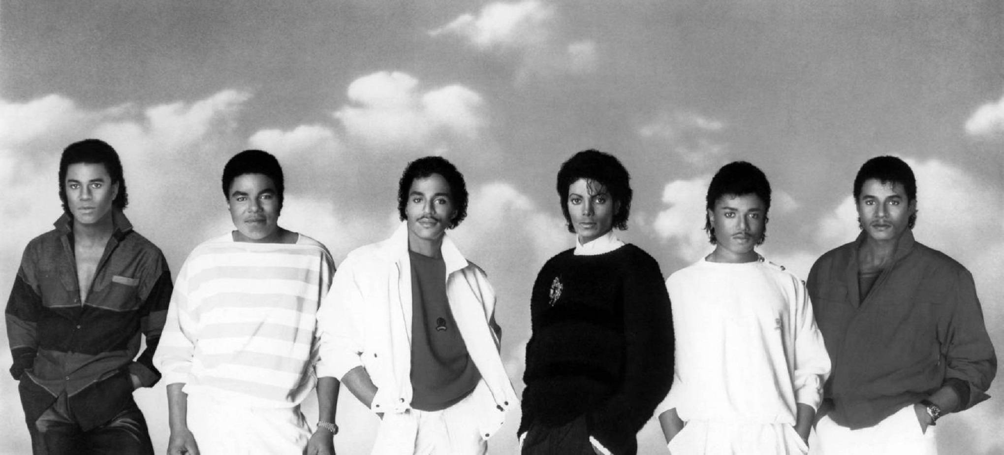 Jackson 5, black and white portrait, cloudy sky, Full HD Desktop Wallpaper