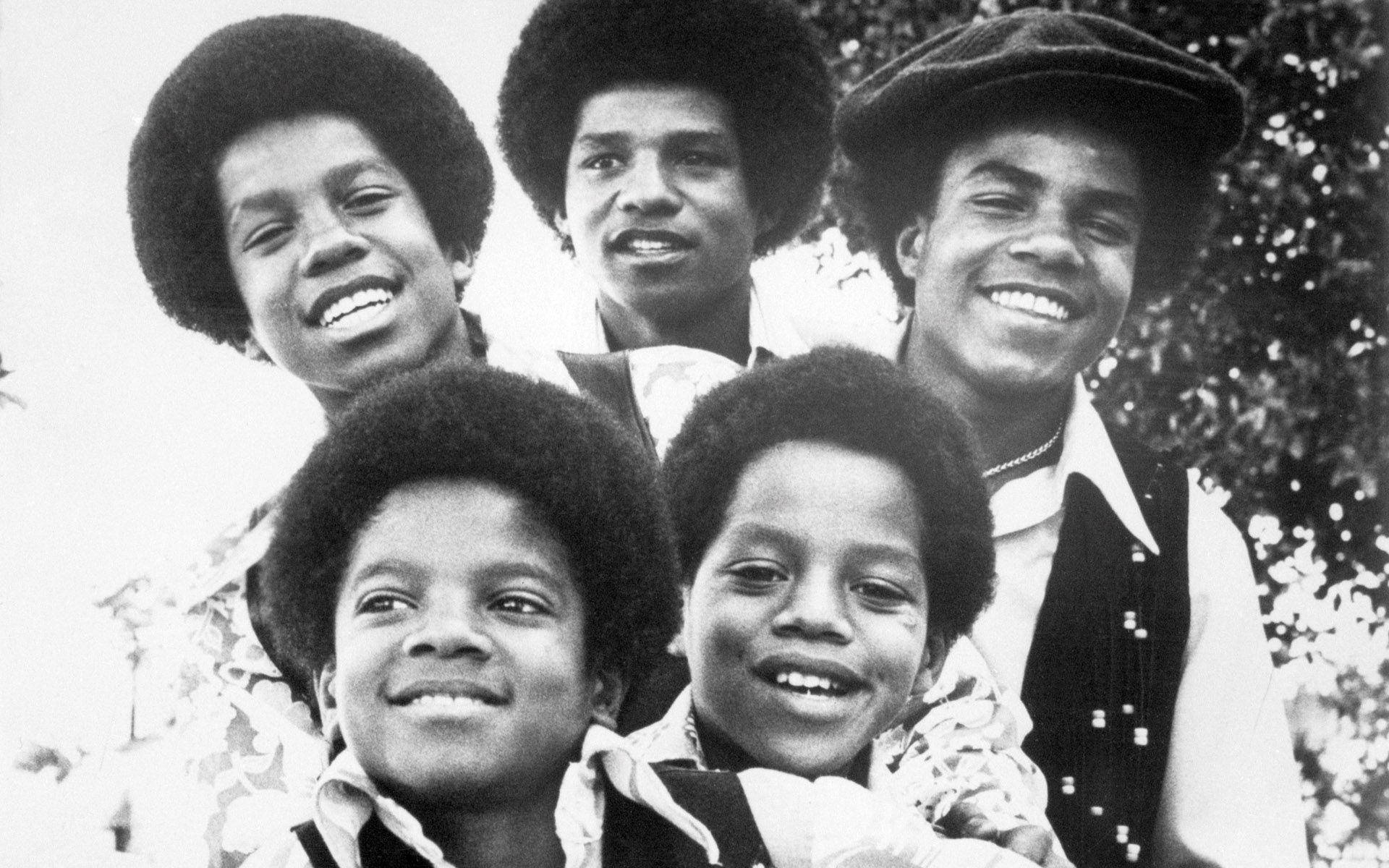 Jackson 5, 1970, black and white photo, Full HD Desktop Wallpaper