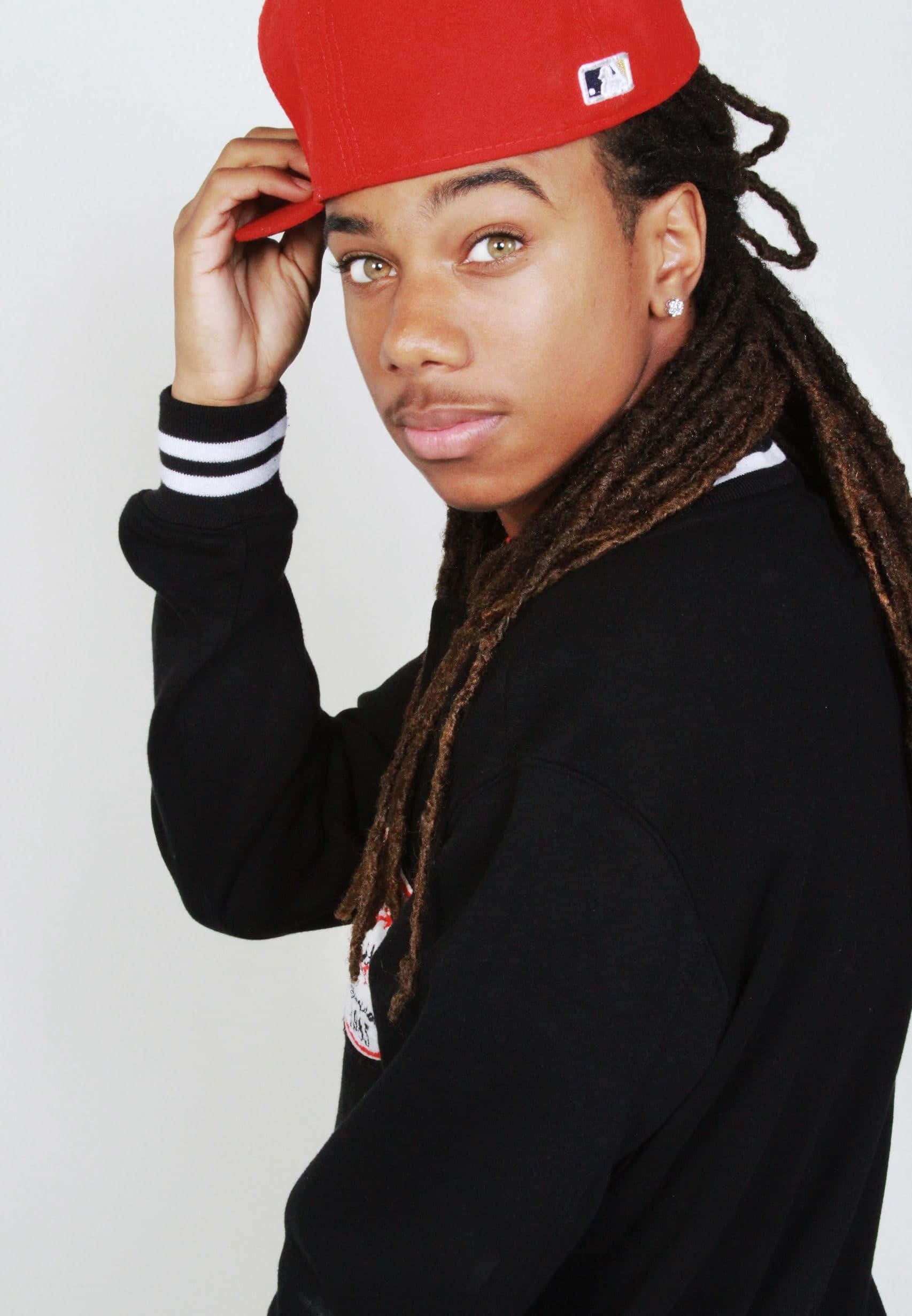 Jacquees, red cap, dreadlocks, Full HD Phone Wallpaper