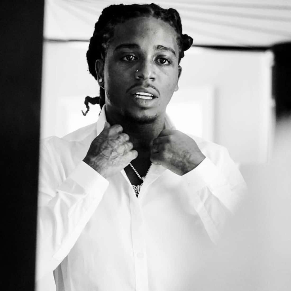 Jacquees, black and white, braided hair, SD Desktop Wallpaper
