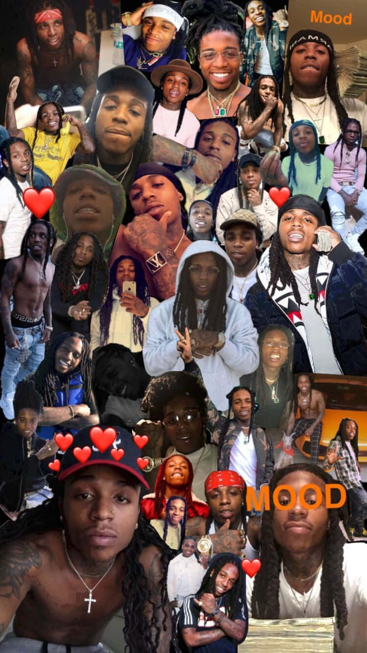 Jacquees, navy and red tracksuit, heart emojis, HD Phone Wallpaper