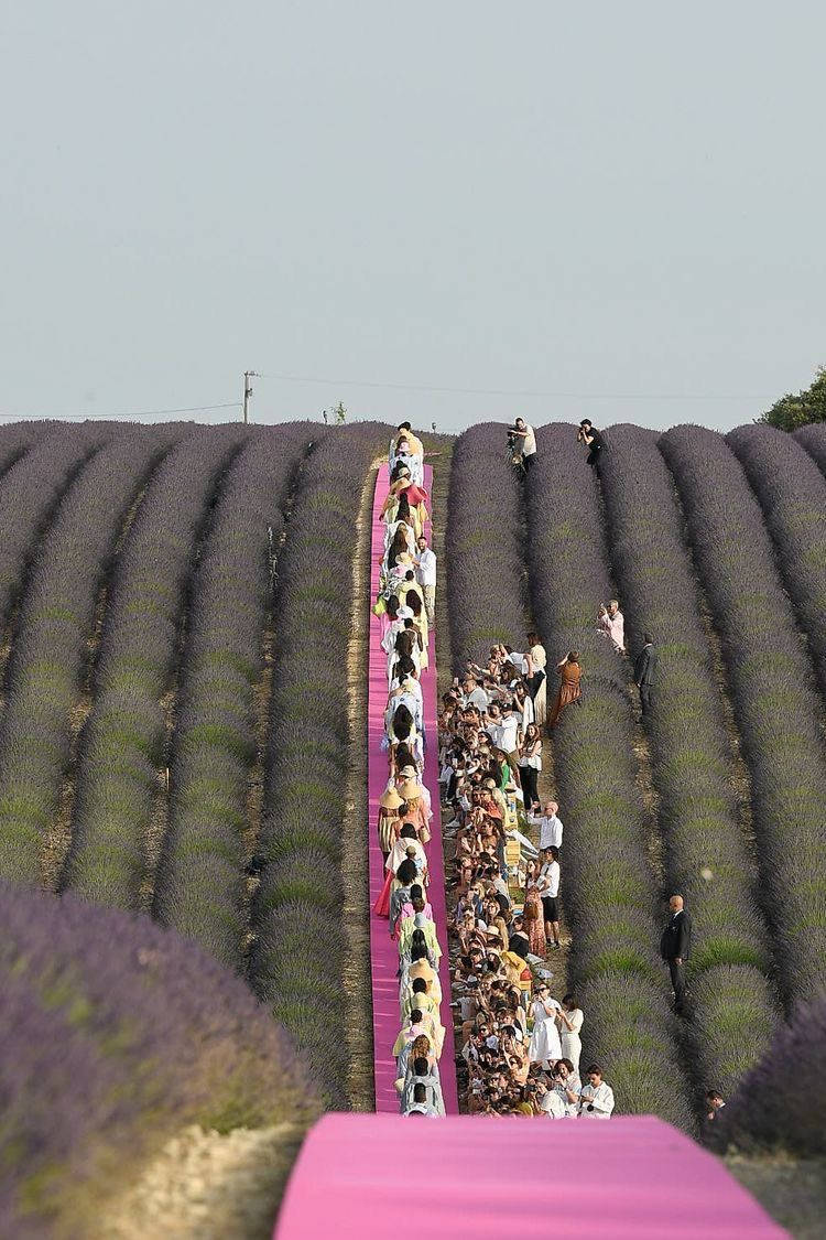 Jacquemus, Spring Summer 2021, vibrant pink runway, SD Phone Wallpaper