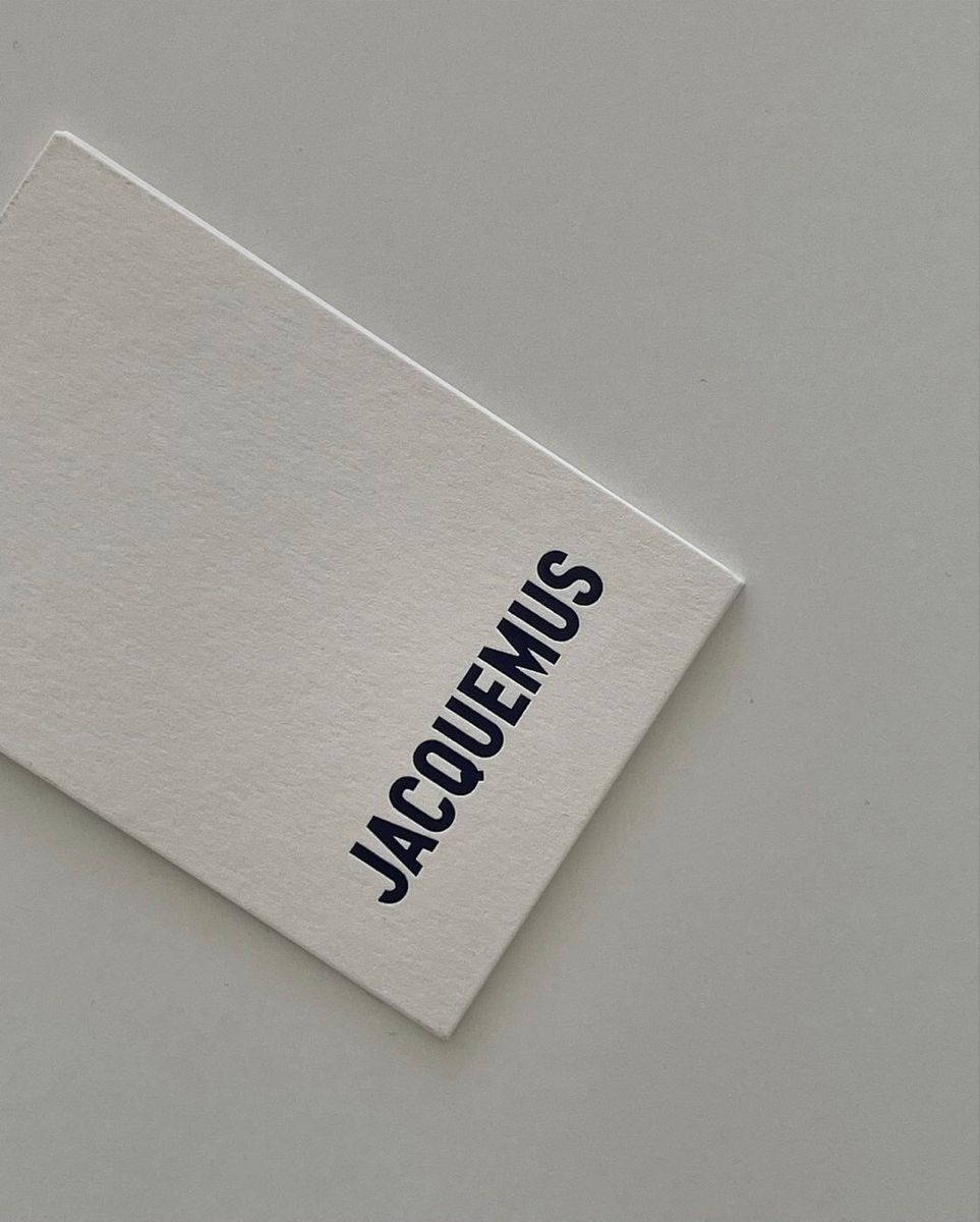 Jacquemus, white card, black JACQUEMUS text, SD Phone Wallpaper