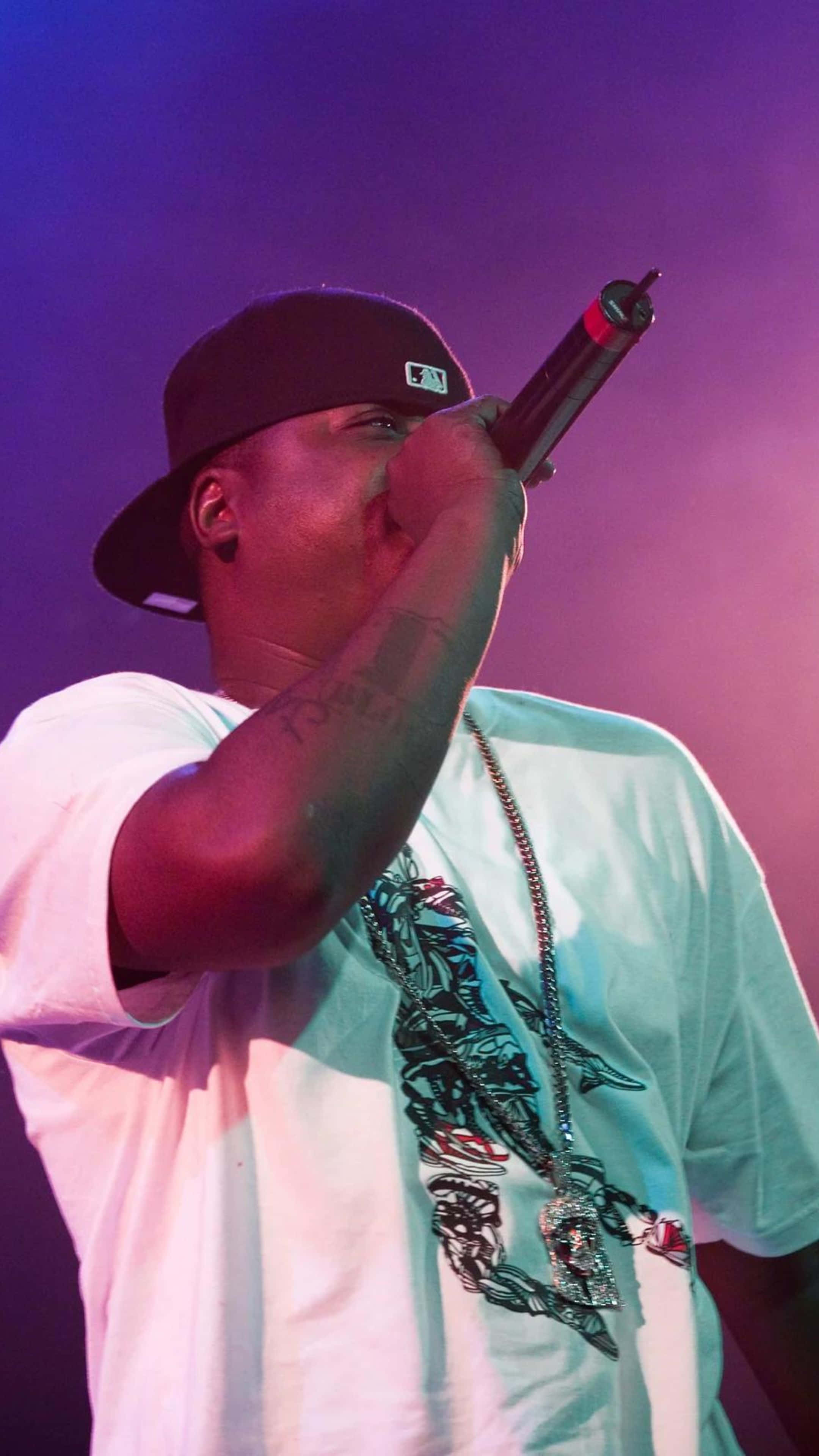 Jadakiss, black cap, light blue t-shirt, 4K Phone Wallpaper