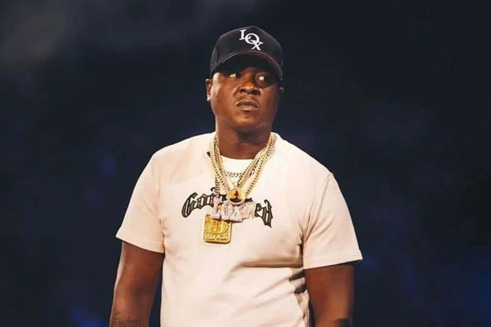Jadakiss, black cap, white t-shirt, Full HD Desktop Wallpaper